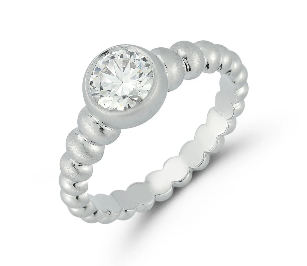 Beaded Solitaire Ring II