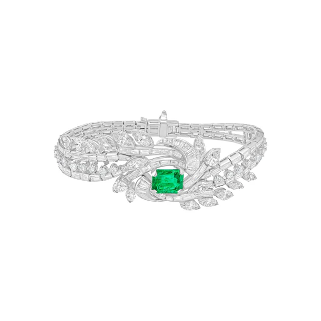 Platinum, 3.05ct Colombian Emerald and Diamond Bracelet