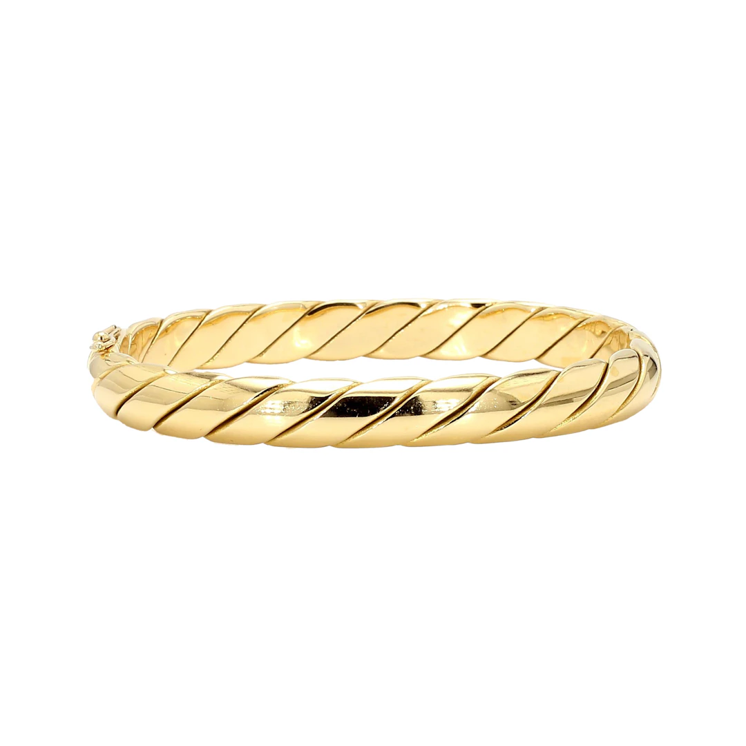 Gold Twisted Rope Bangle Bracelet