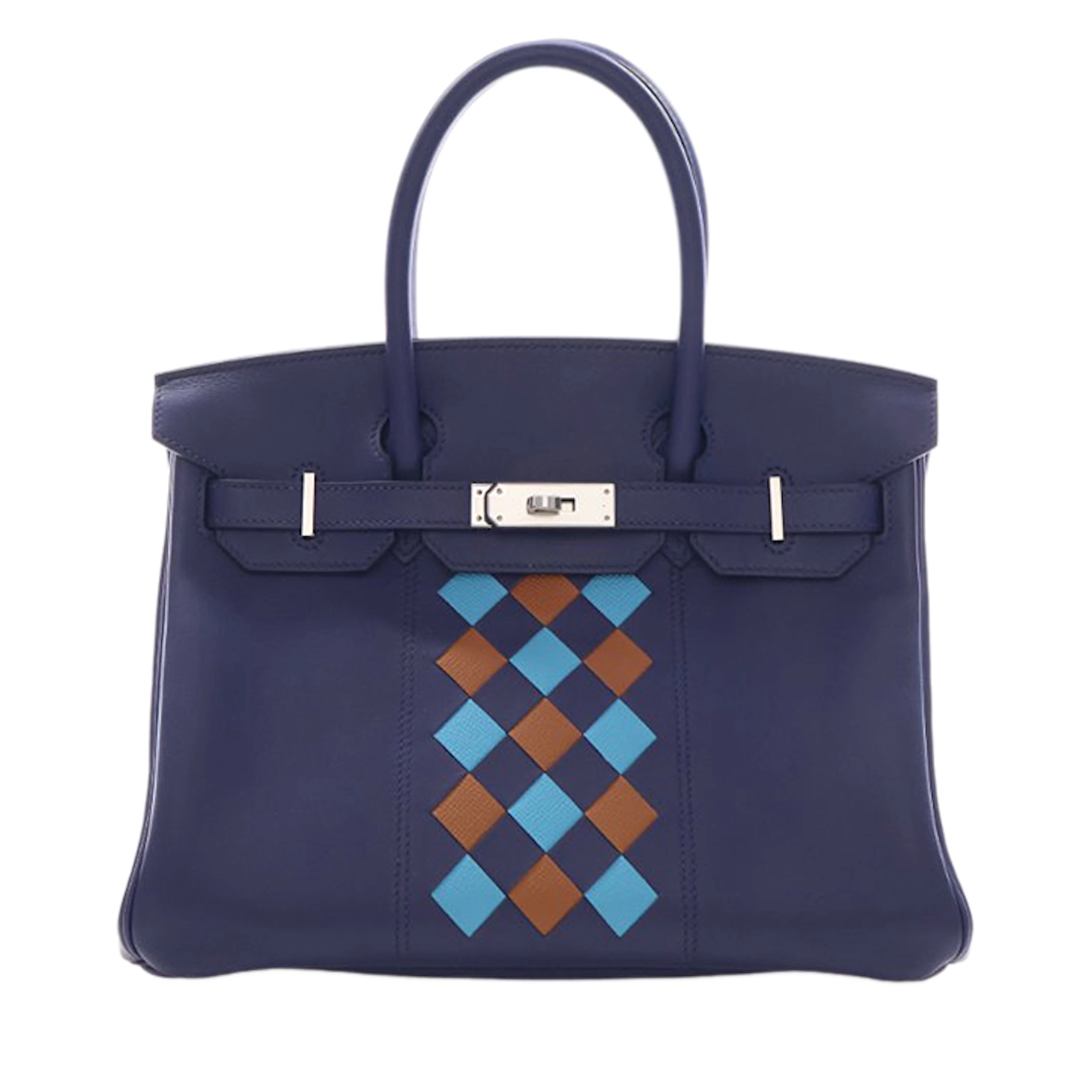 Bleu Encre Tressage Evercolor Birkin 30 Palladium Hardware, 2019