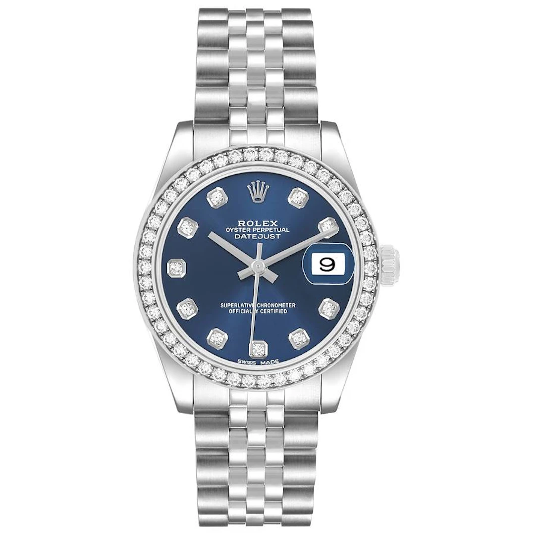 Datejust (Reference 178384). A 31mm white gold stainless steel diamond-set