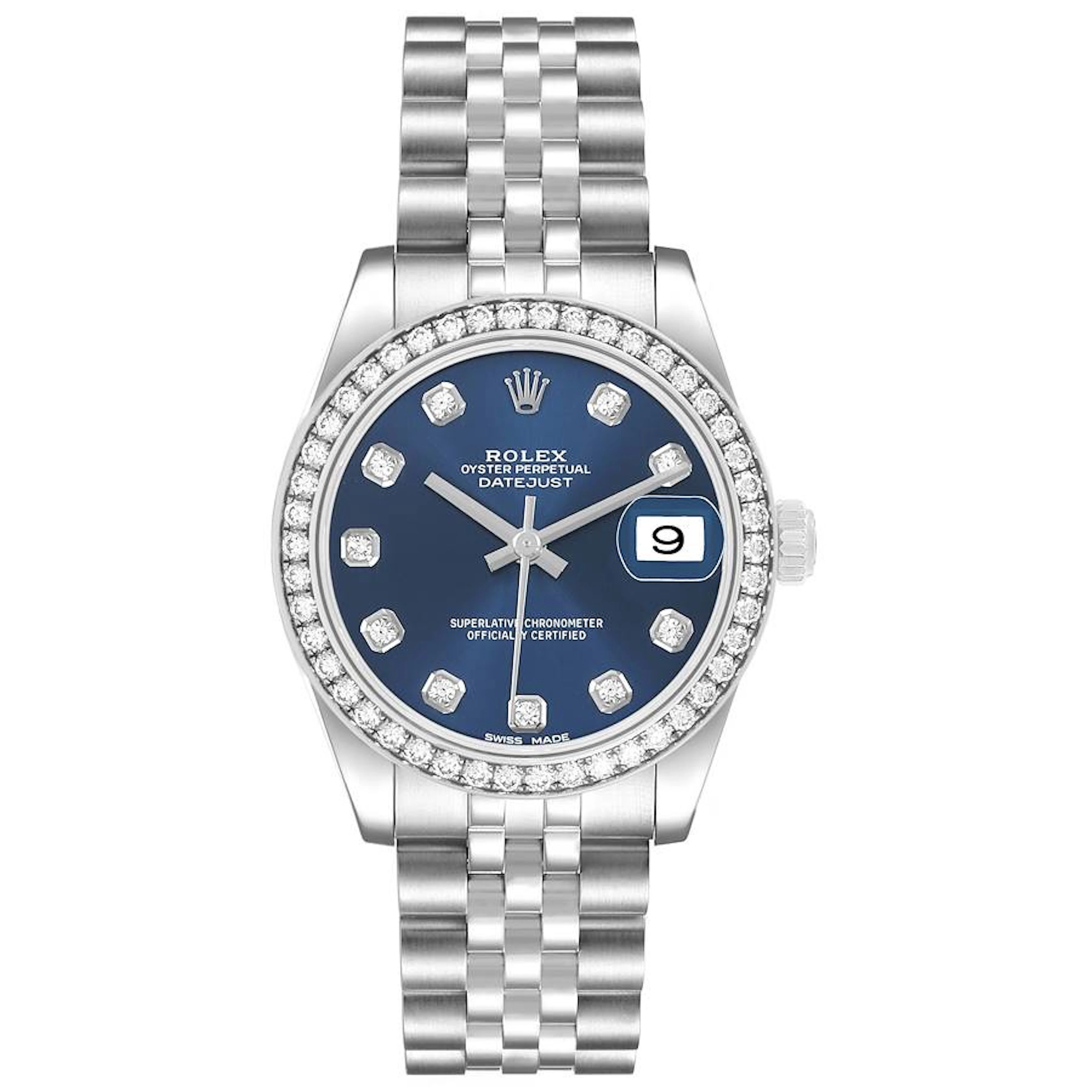 Datejust (Reference 178384). A 31mm white gold stainless steel diamond-set