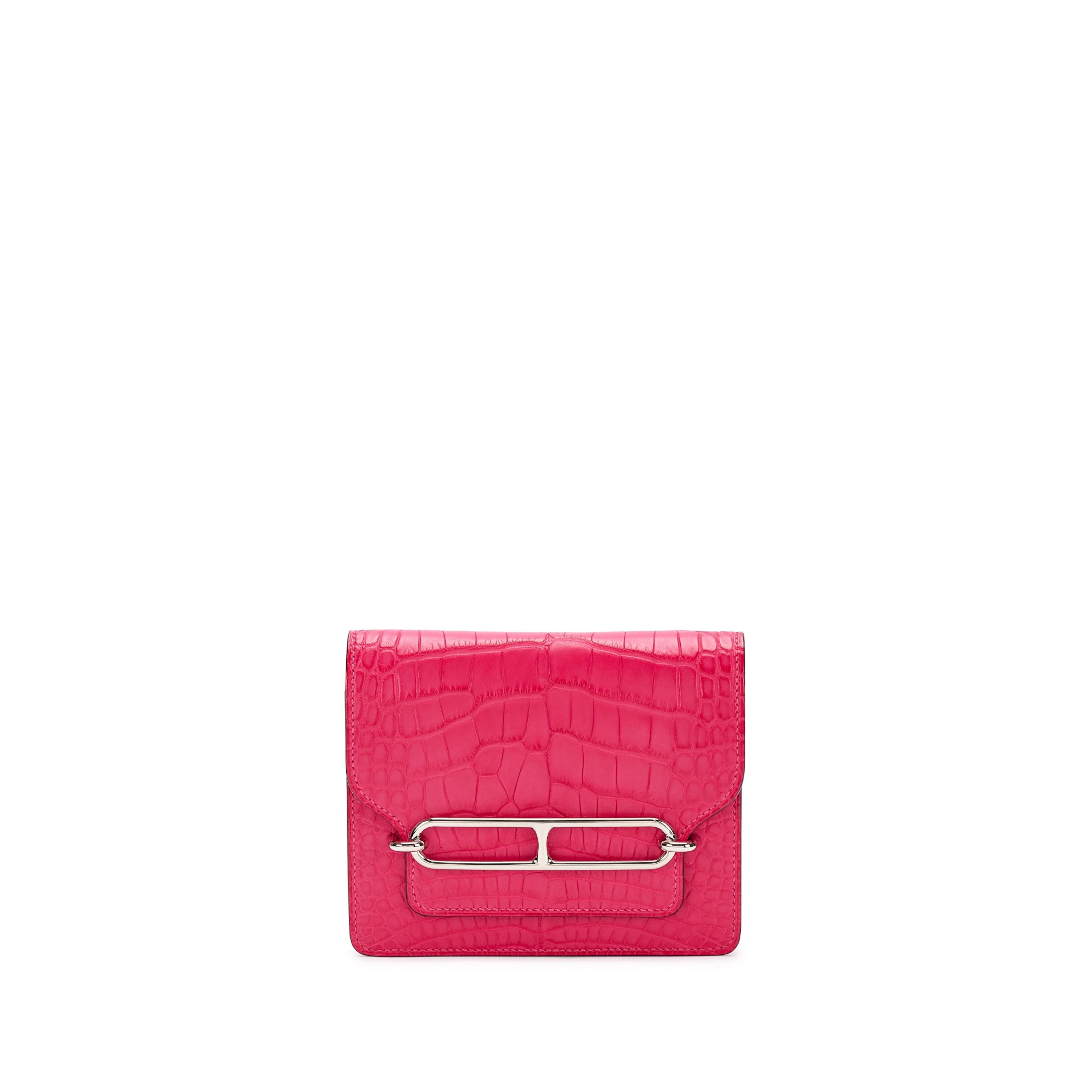 Rose Mexico Matte Alligator Roulis Slim Wallet Palladium Hardware, 2021