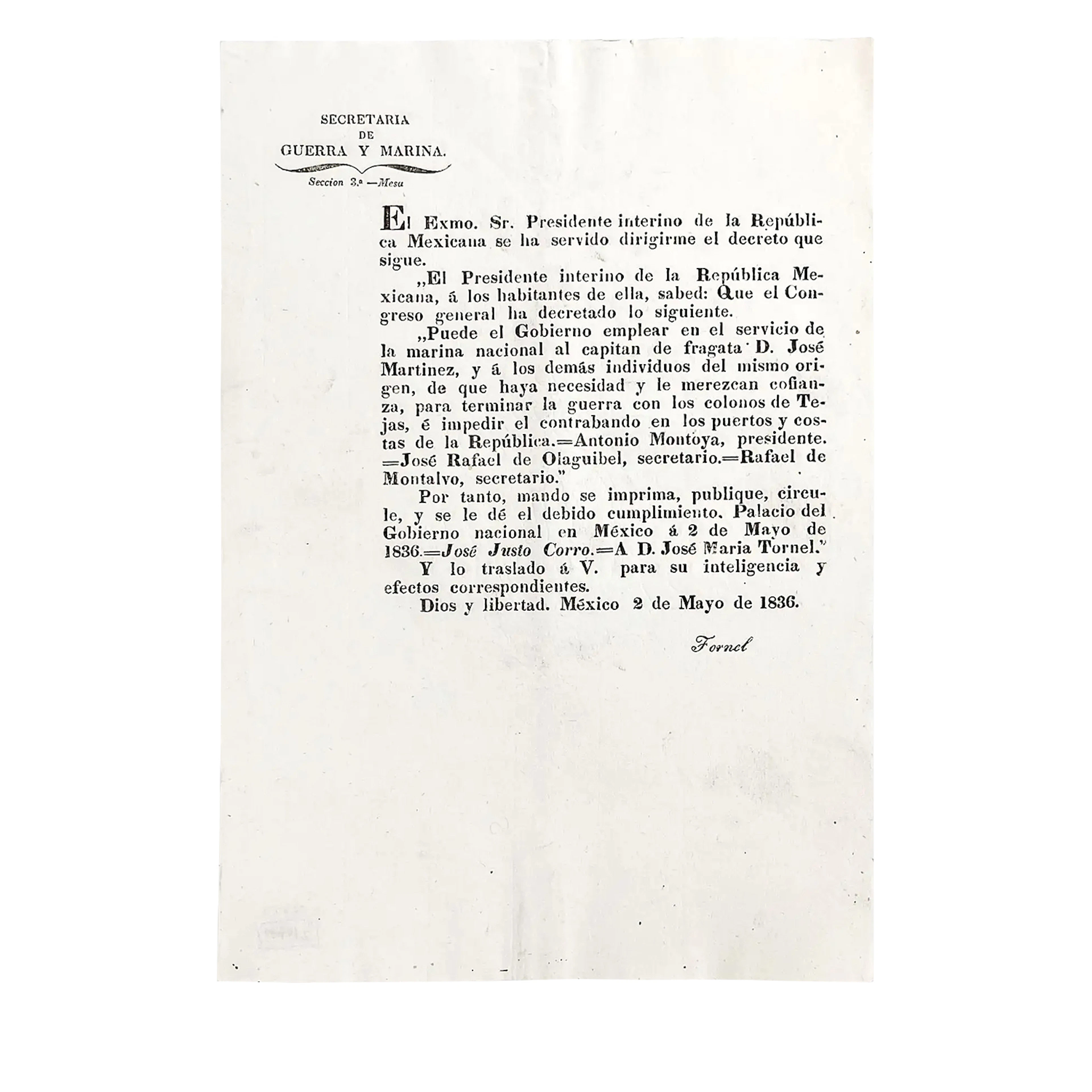 Mexican Broadside Enlisting Privateers To Fight Texans