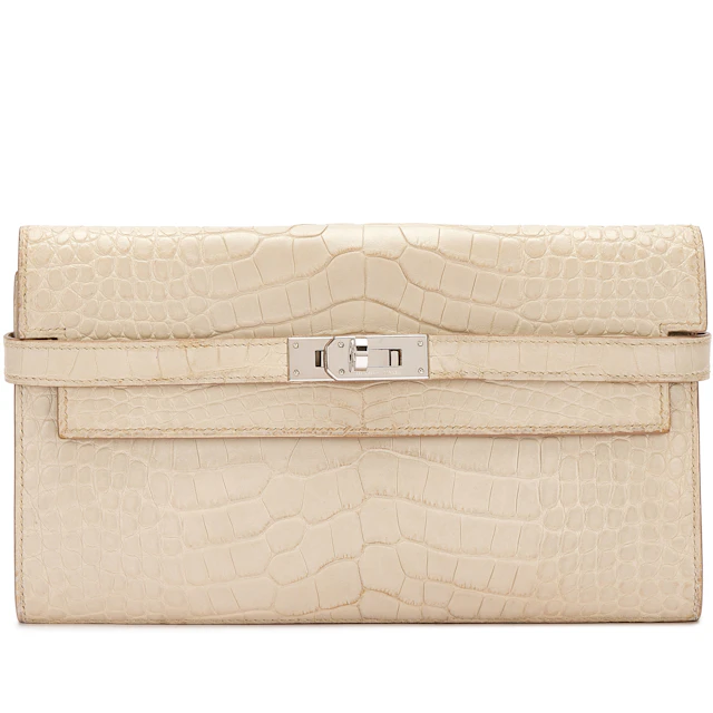 Beton Matte Alligator Kelly Wallet Palladium Hardware, 2013