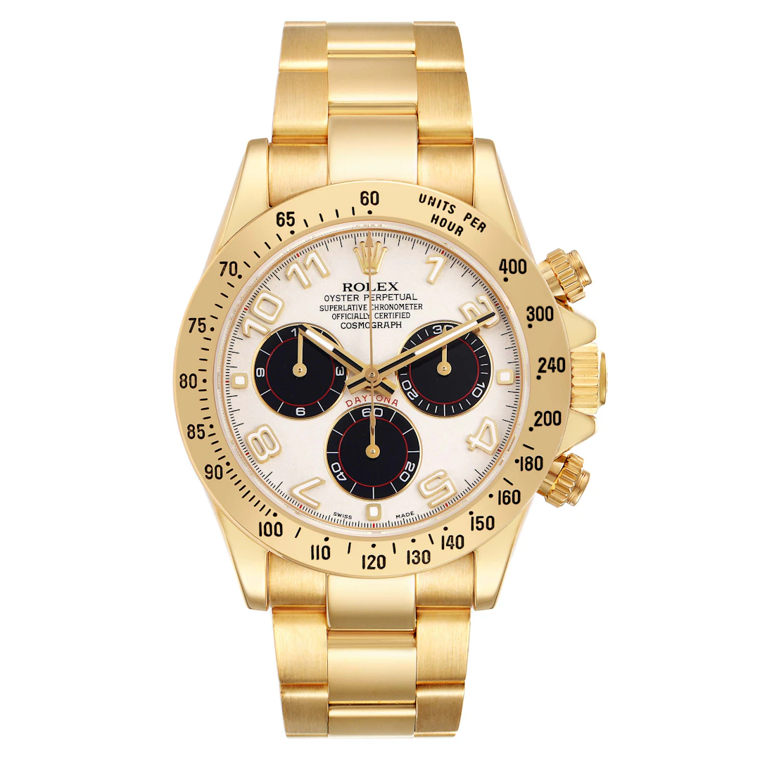 Cosmograph Daytona (Reference 116528). A 40mm yellow gold automatic