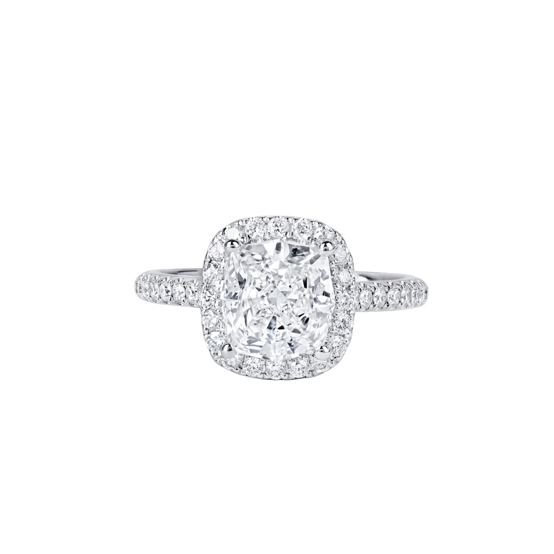 White Gold, 2.04ct Fancy Cut Diamond and Diamond Engagement Ring