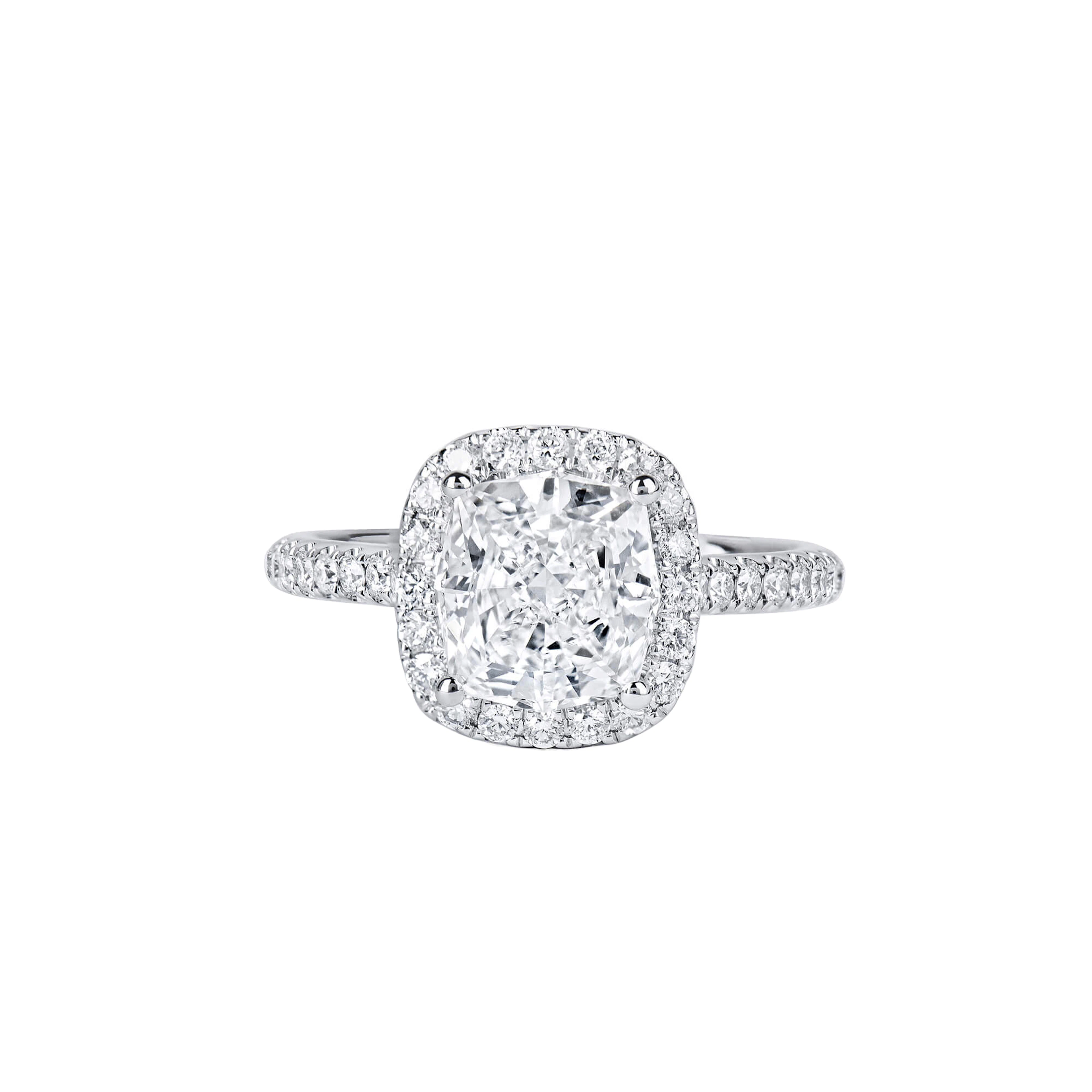 White Gold, 2.04ct Fancy Cut Diamond and Diamond Engagement Ring