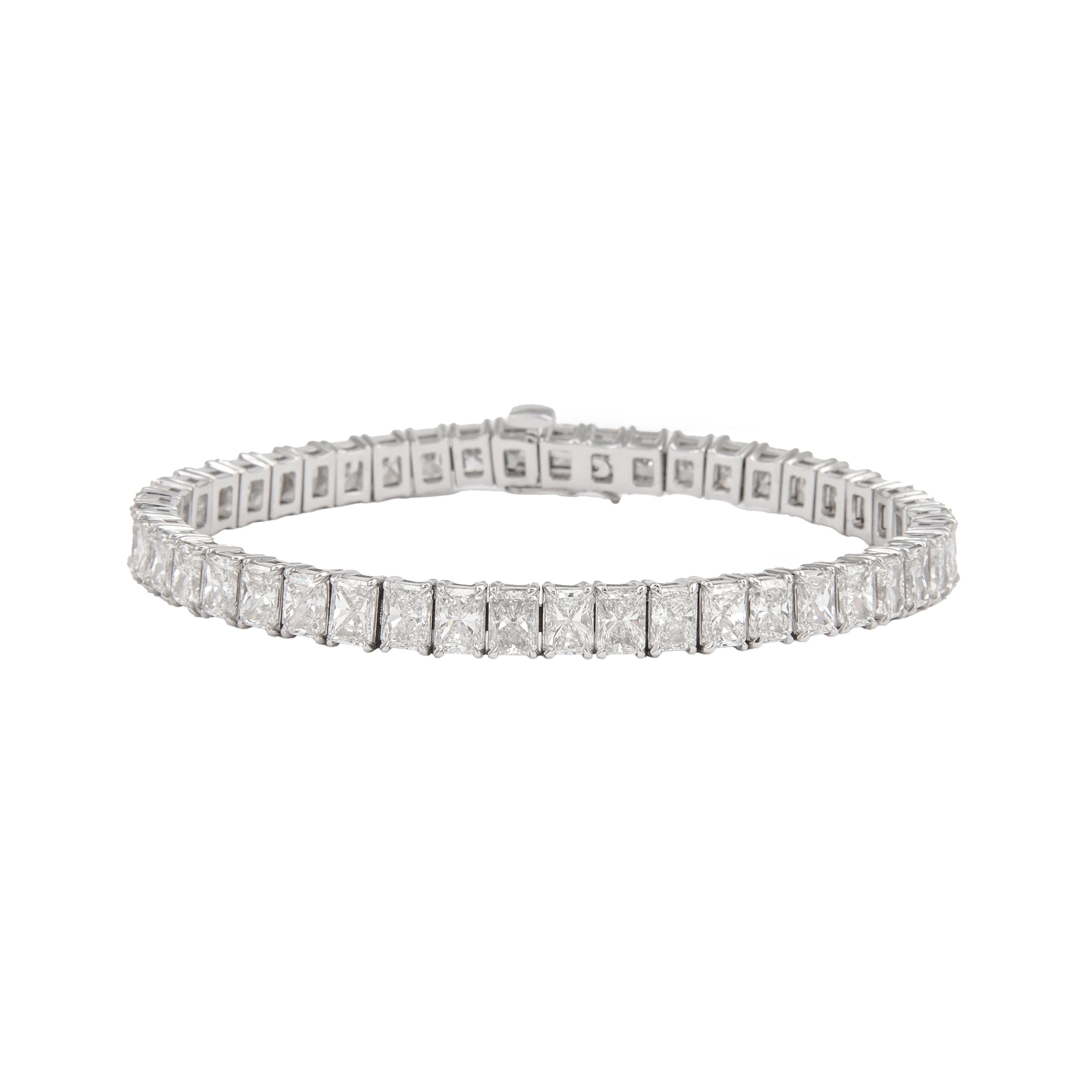 White Gold and 19.27ctw Radiant Cut Diamond Tennis Bracelet