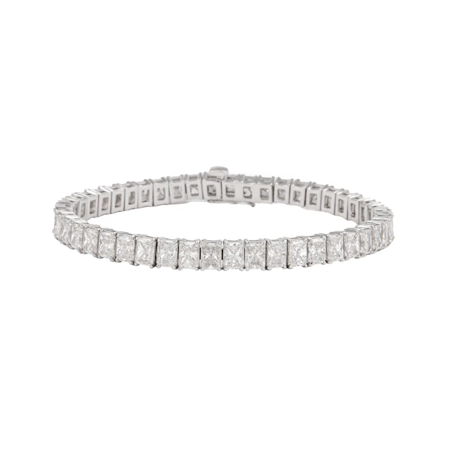 White Gold and 19.27ctw Radiant Cut Diamond Tennis Bracelet