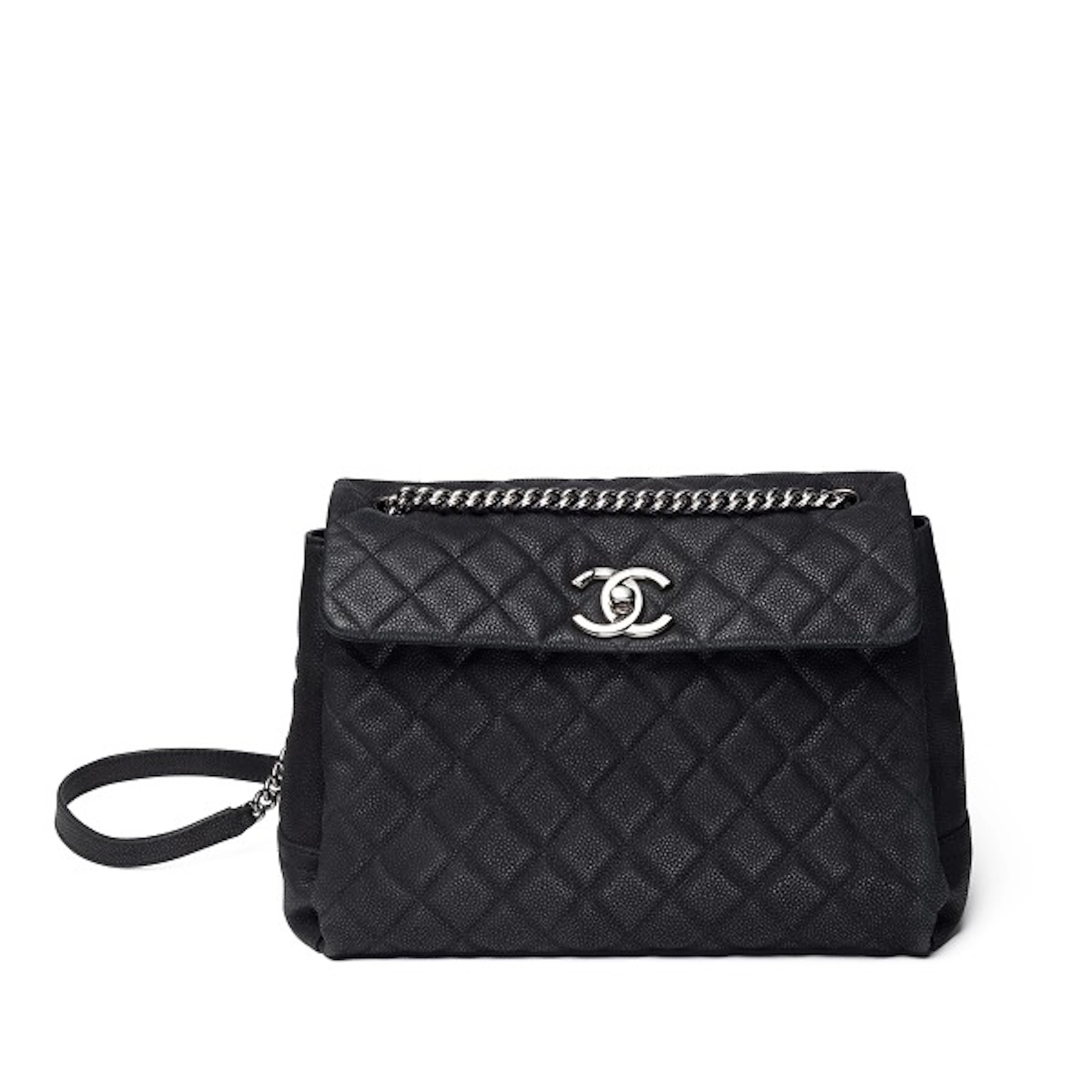 Black Quilted Matte Caviar Lady Pearly Flap Bag Silver Hardware, 2012
