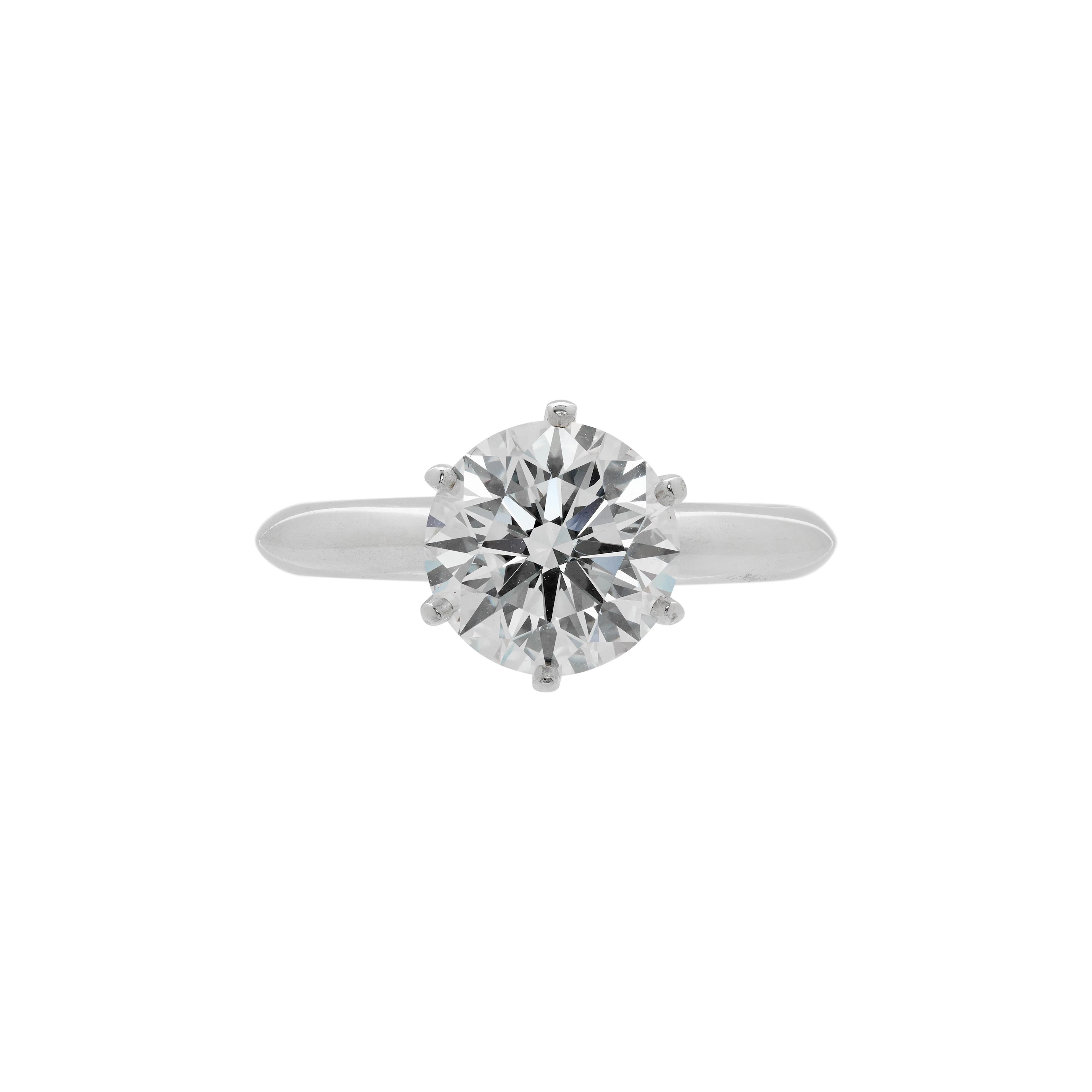 Platinum and 1.95ct Round Brilliant Cut Diamond Engagement Ring