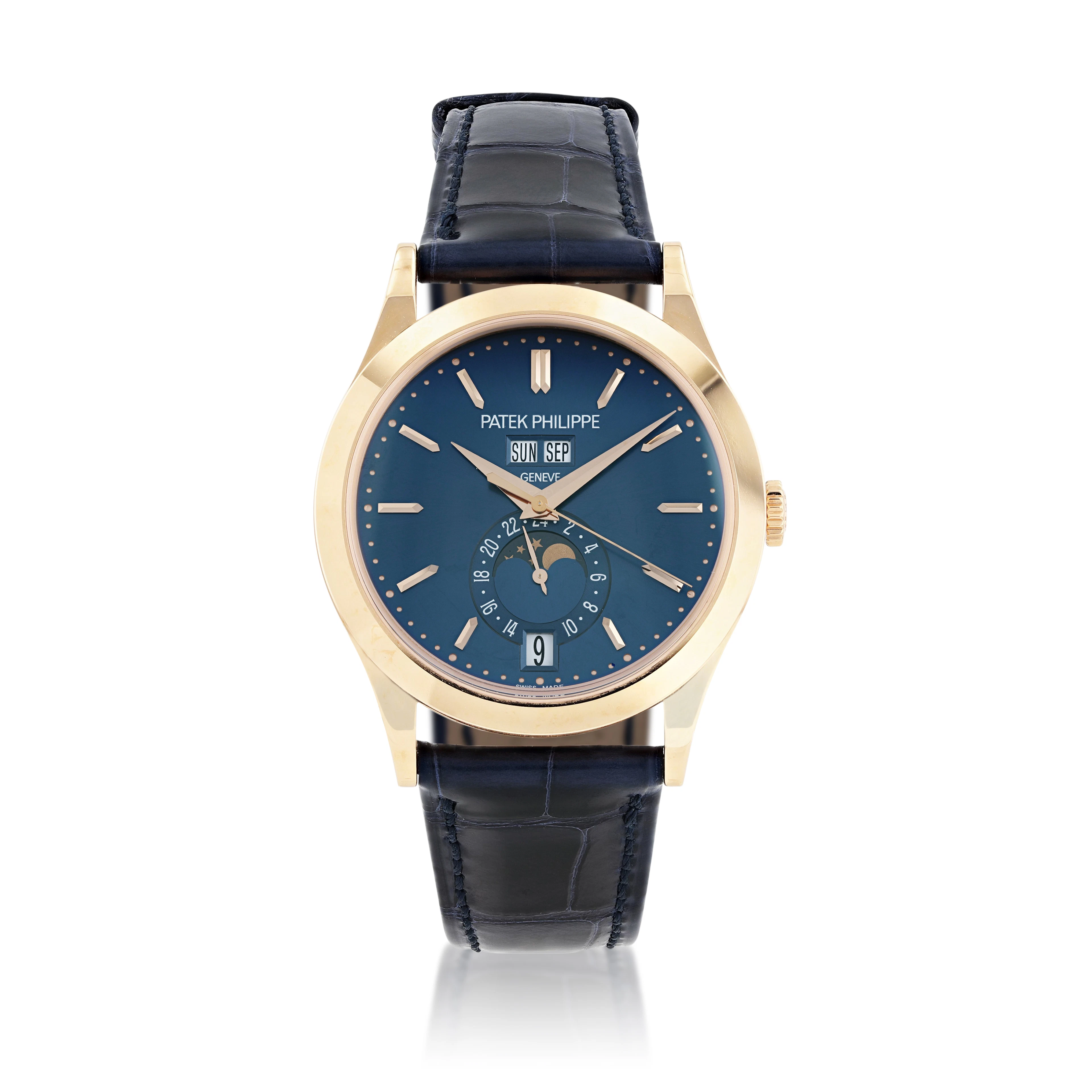 Reference 5396R-014 | pink gold annual calendar wristwatch with moon