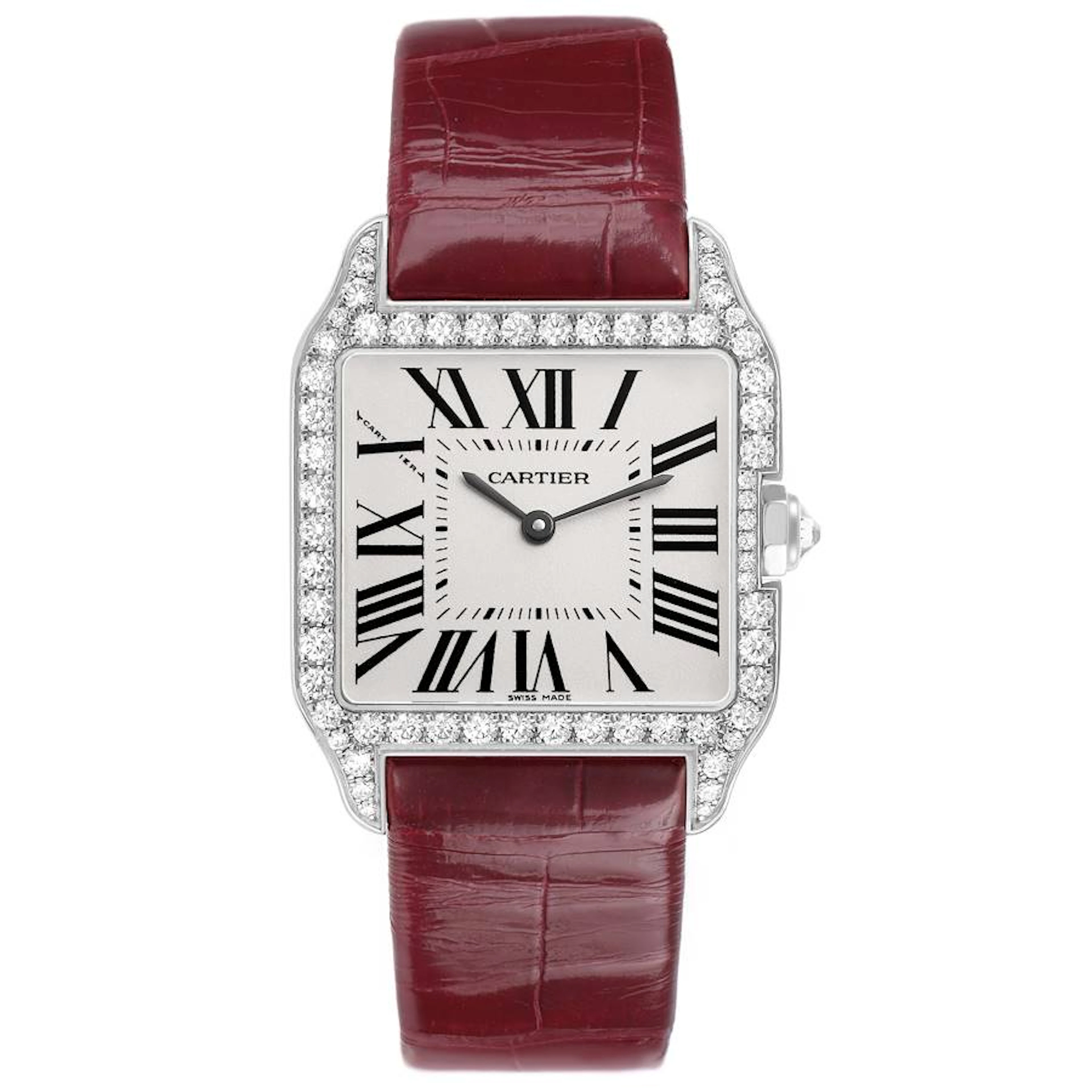 Santos Dumont (Reference WH100251). A 38.5mm white gold diamond-set