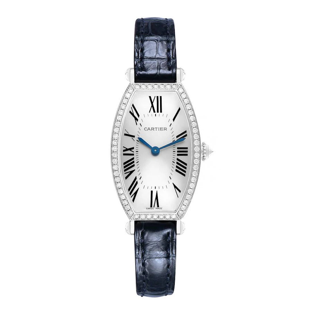 Tonneau (Reference WE400131). A 39.2mm white gold diamond-set manual