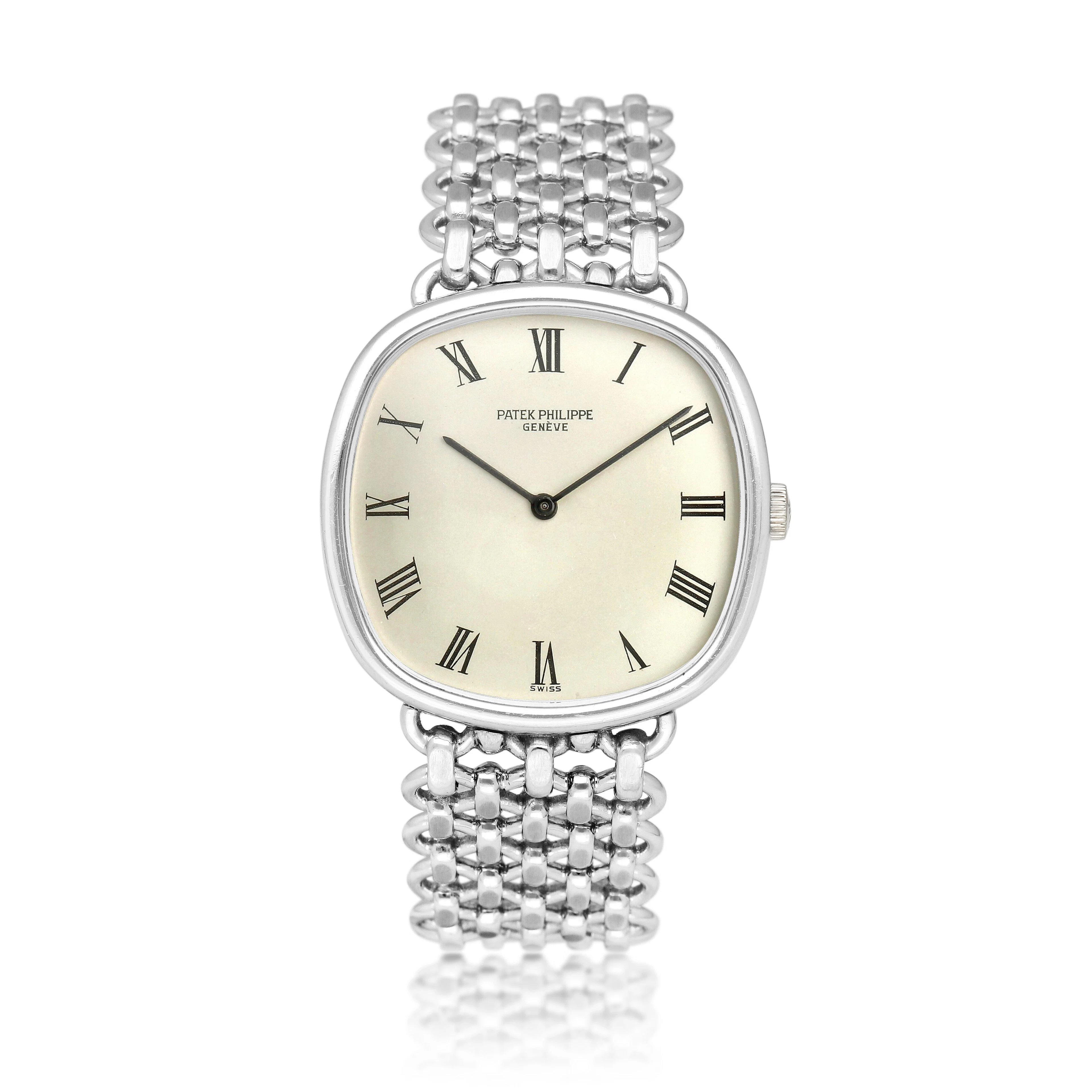 Golden Ellipse (Reference 3644). A white gold manual wind bracelet