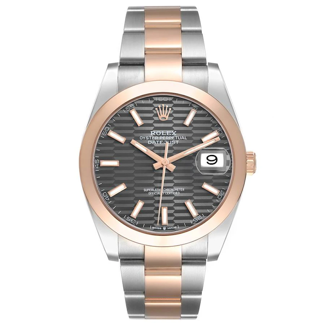 Datejust (Reference 126301). A 41mm rose gold stainless steel automatic