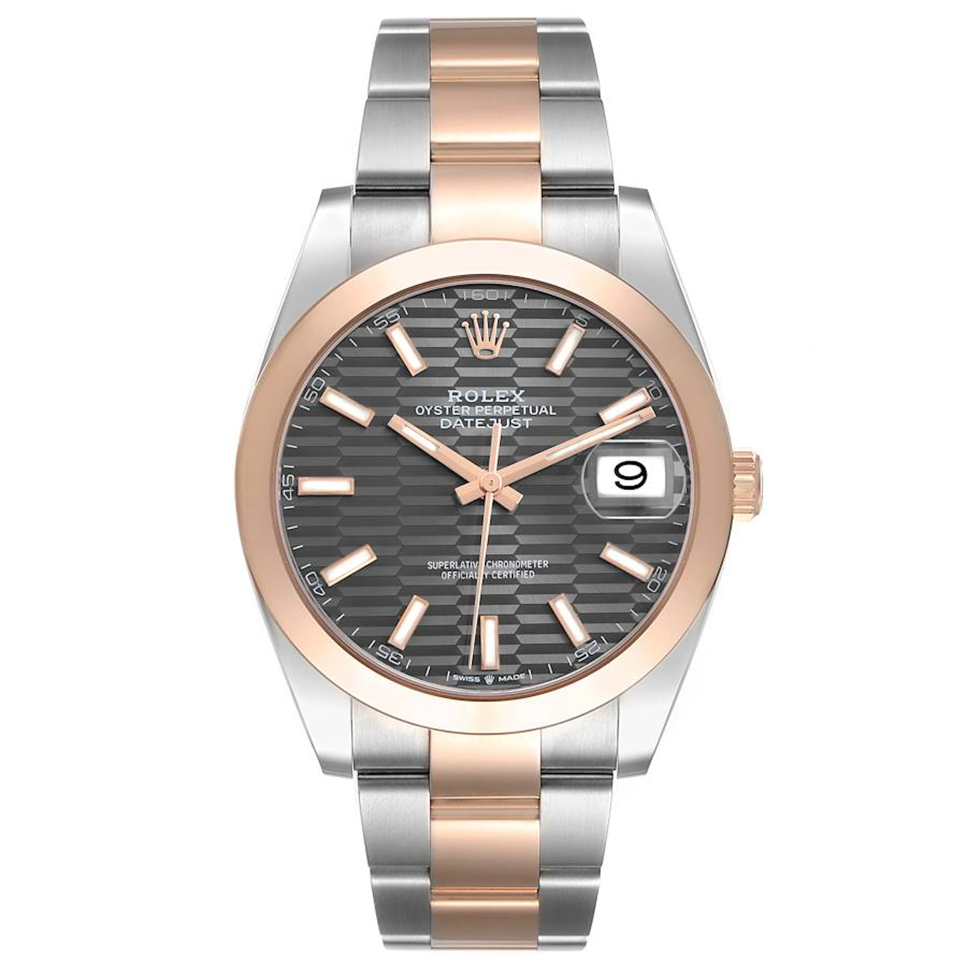 Datejust (Reference 126301). A 41mm rose gold stainless steel automatic
