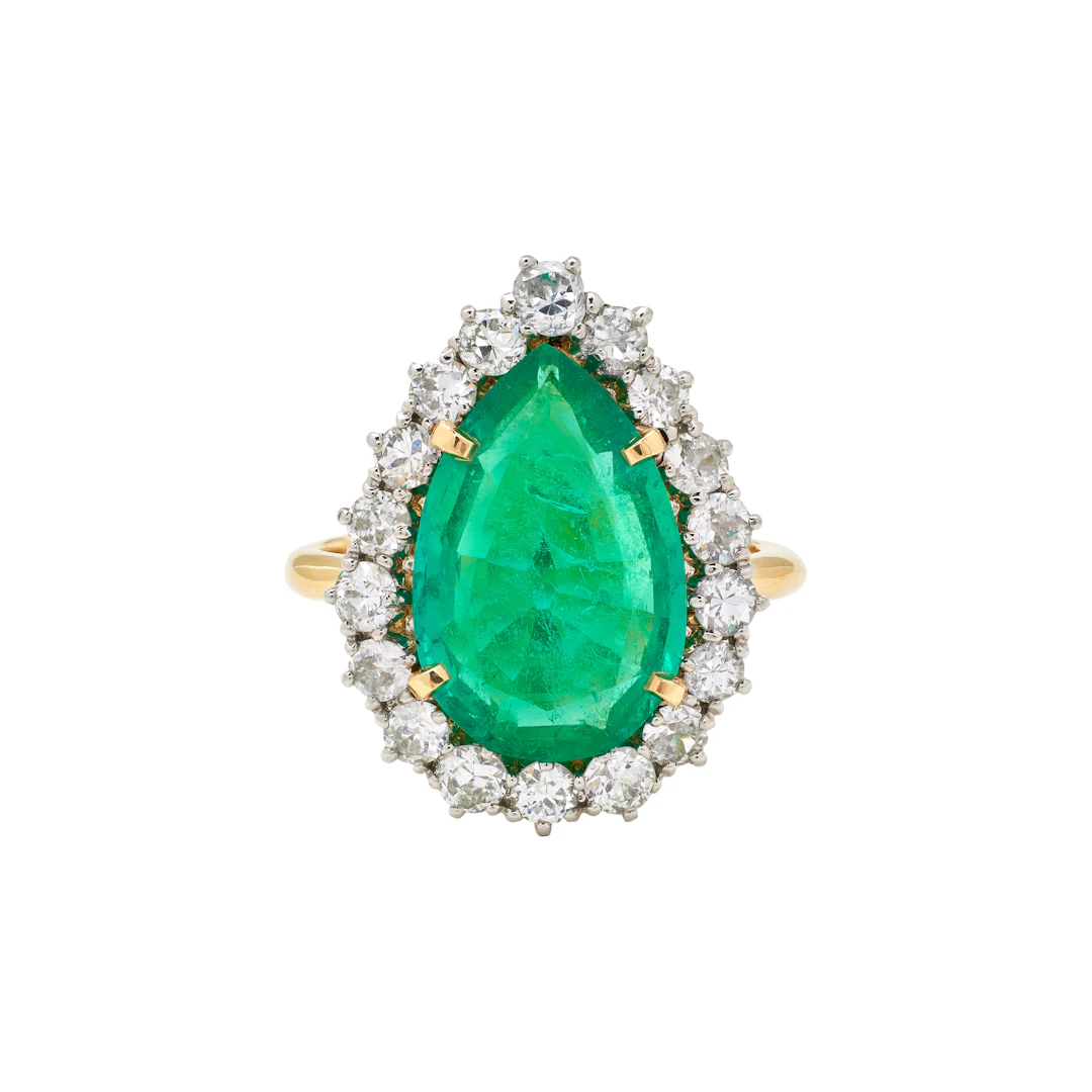 Gold, Platinum, 3.64ct Colombian Emerald and Diamond Ring