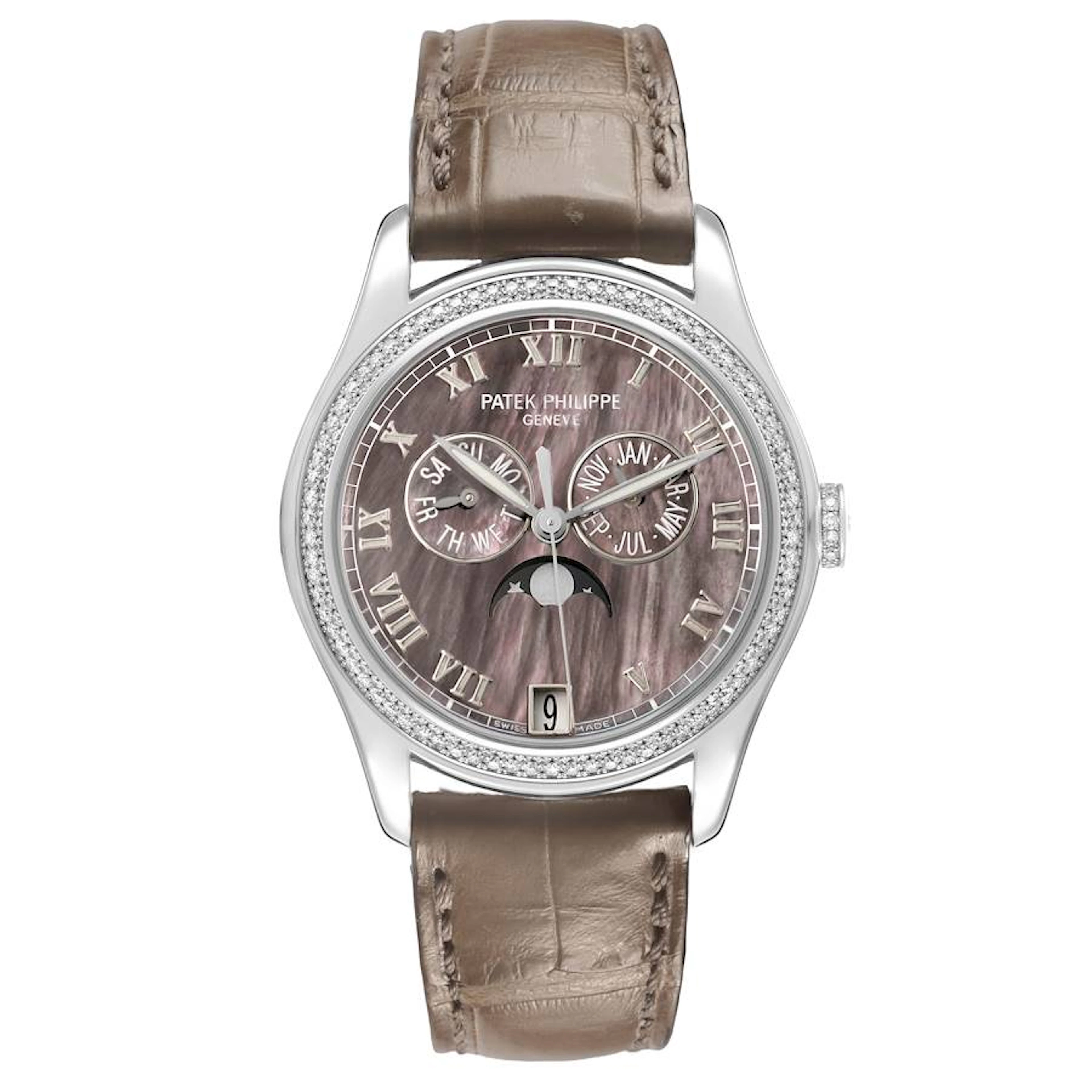 Complications (Reference 4936G-001). A 37mm white gold diamond-set