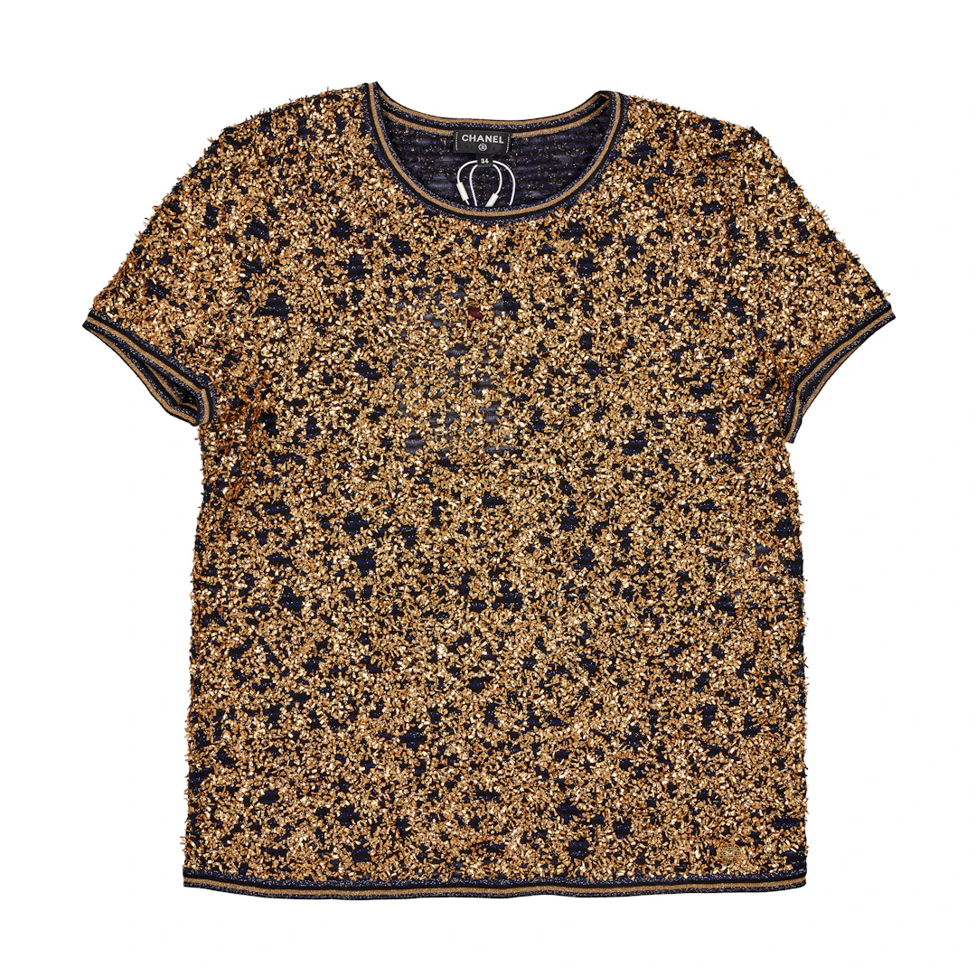 Black, Navy and Gold Appliqué Top, 2019