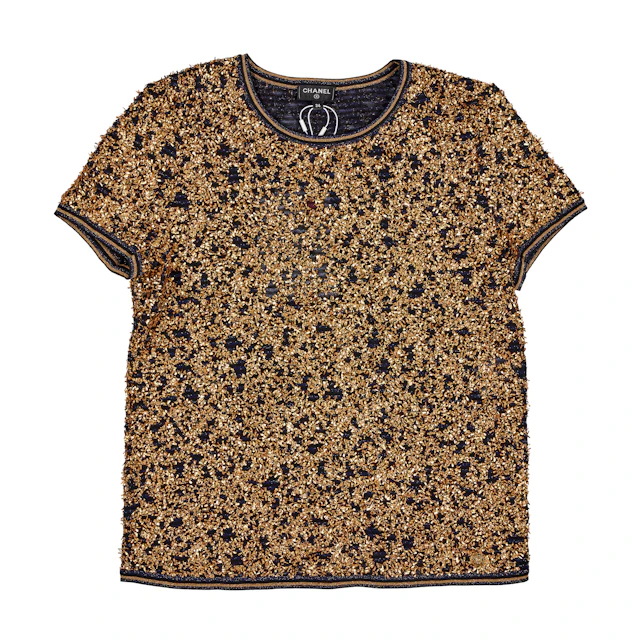 Black, Navy and Gold Appliqué Top, 2019
