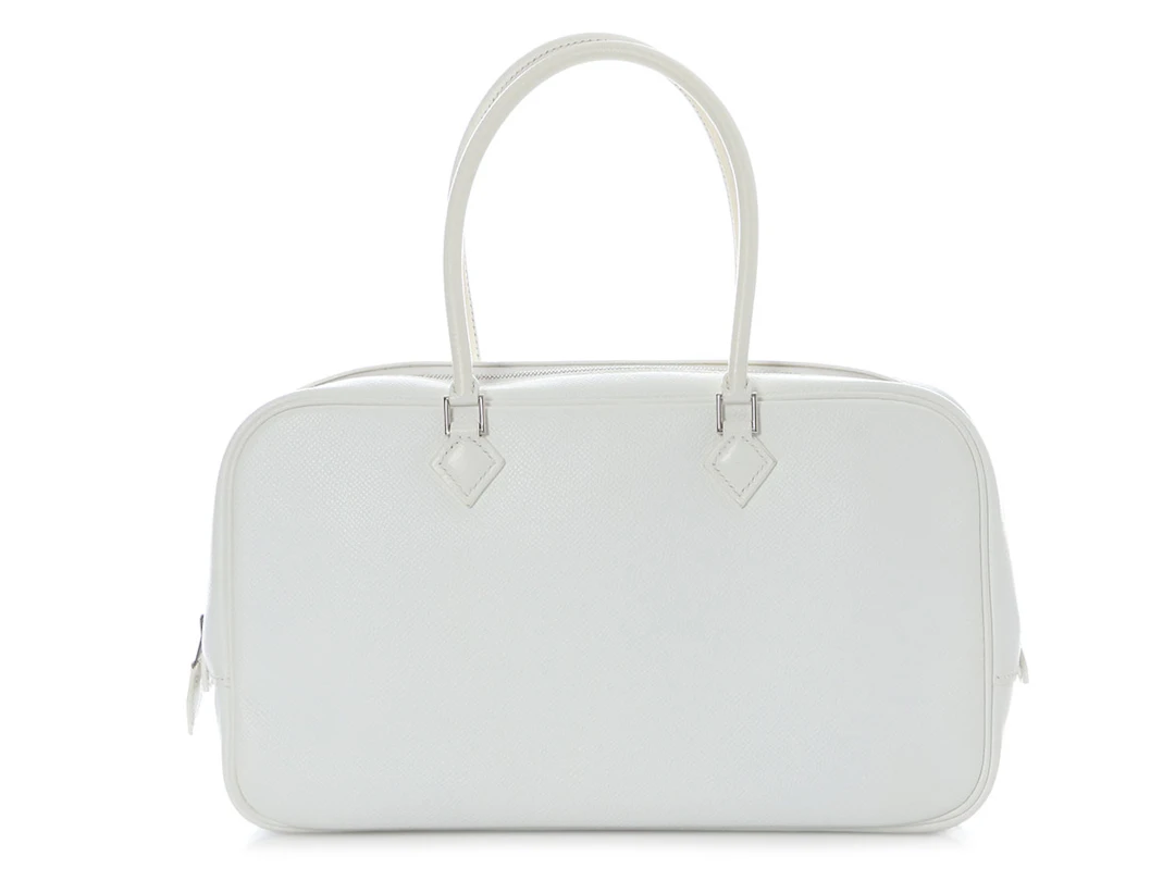 White Epsom Plume Elan 28 Palladium Hardware, 2013