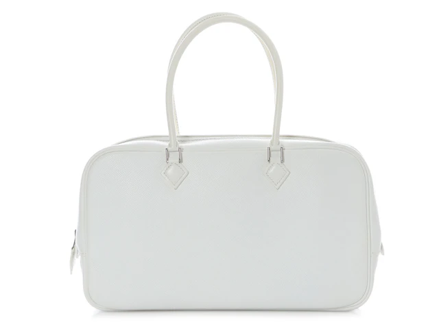 White Epsom Plume Elan 28 Palladium Hardware, 2013