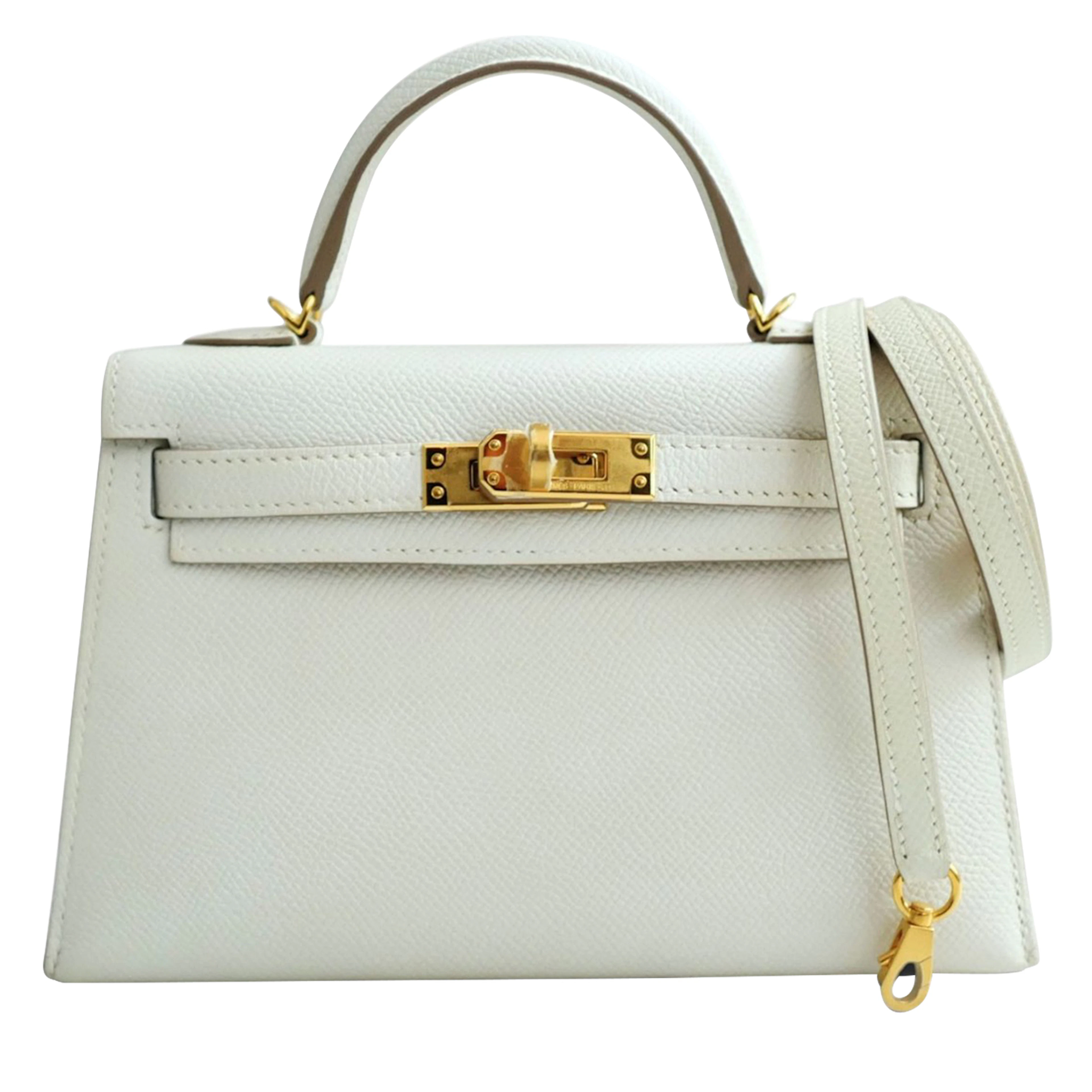 Gris Pale Epsom Mini Kelly 20 II Gold Hardware, 2023