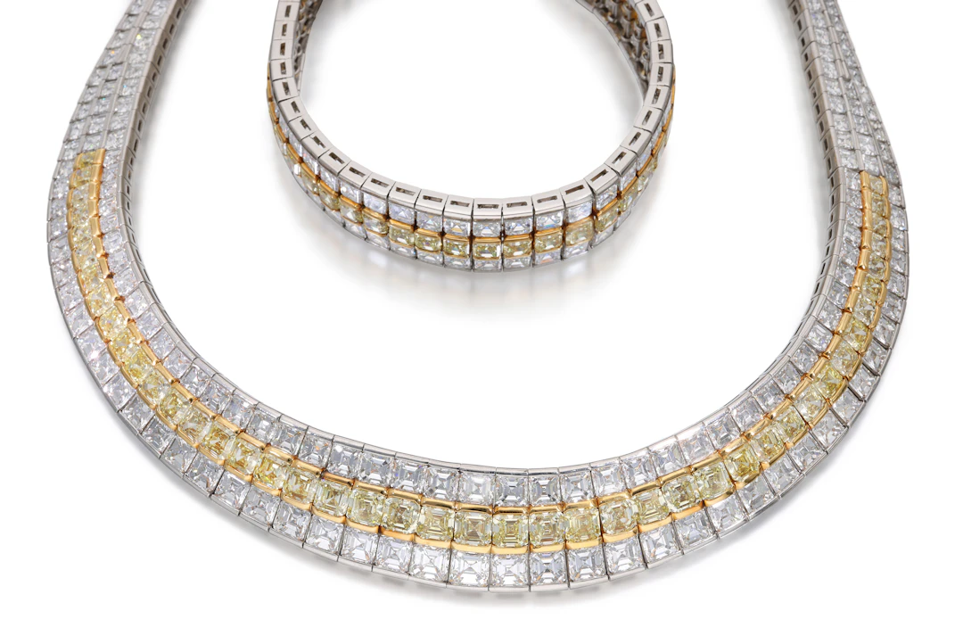 Platinum, Gold, Yellow Diamond and Diamond Parure