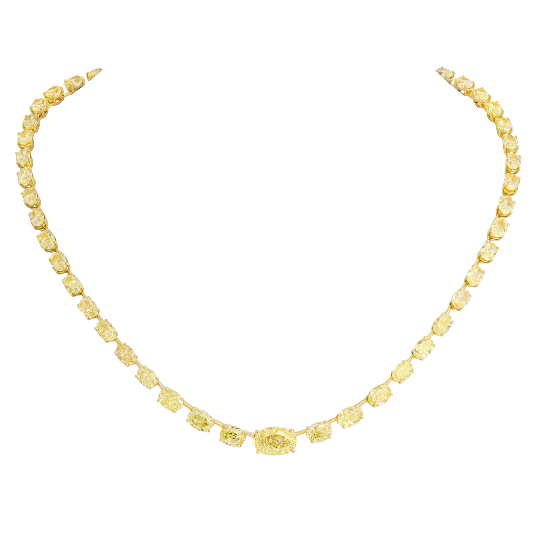 Gold and 33.85ctw Fancy Yellow Diamond Necklace