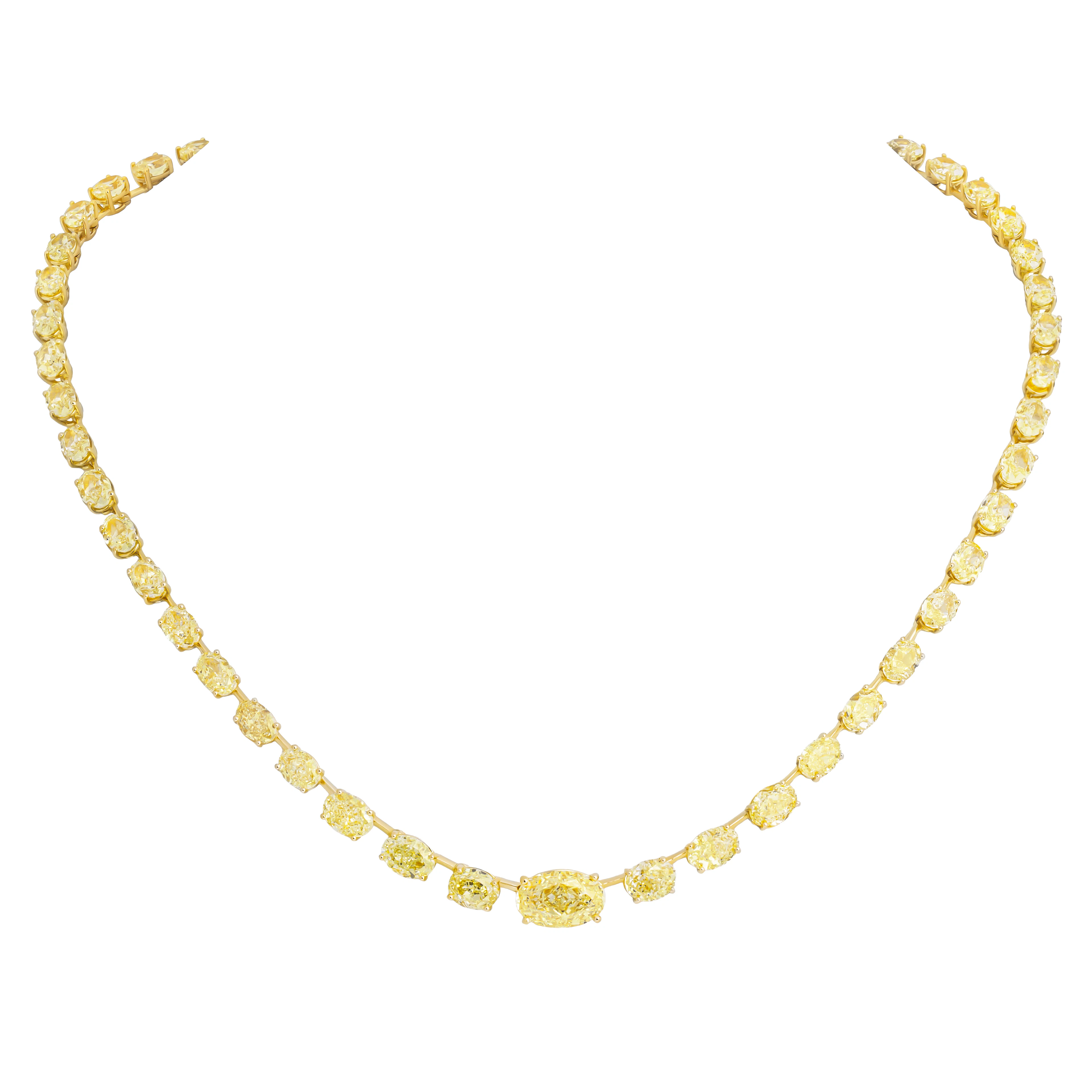 Gold and 33.85ctw Fancy Yellow Diamond Necklace