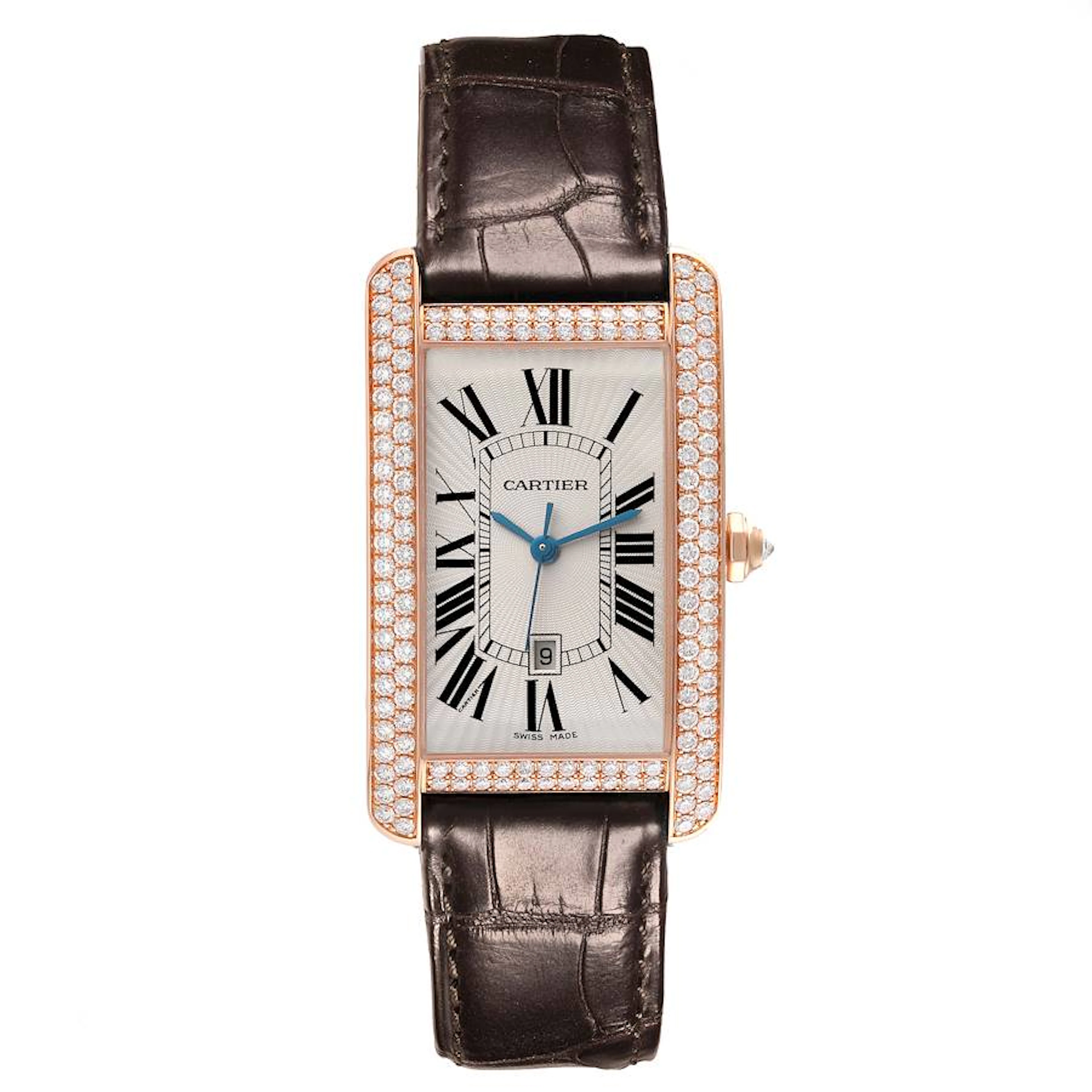 Tank Americaine Large (Reference WB704851). A 45.1mm rose gold diamond