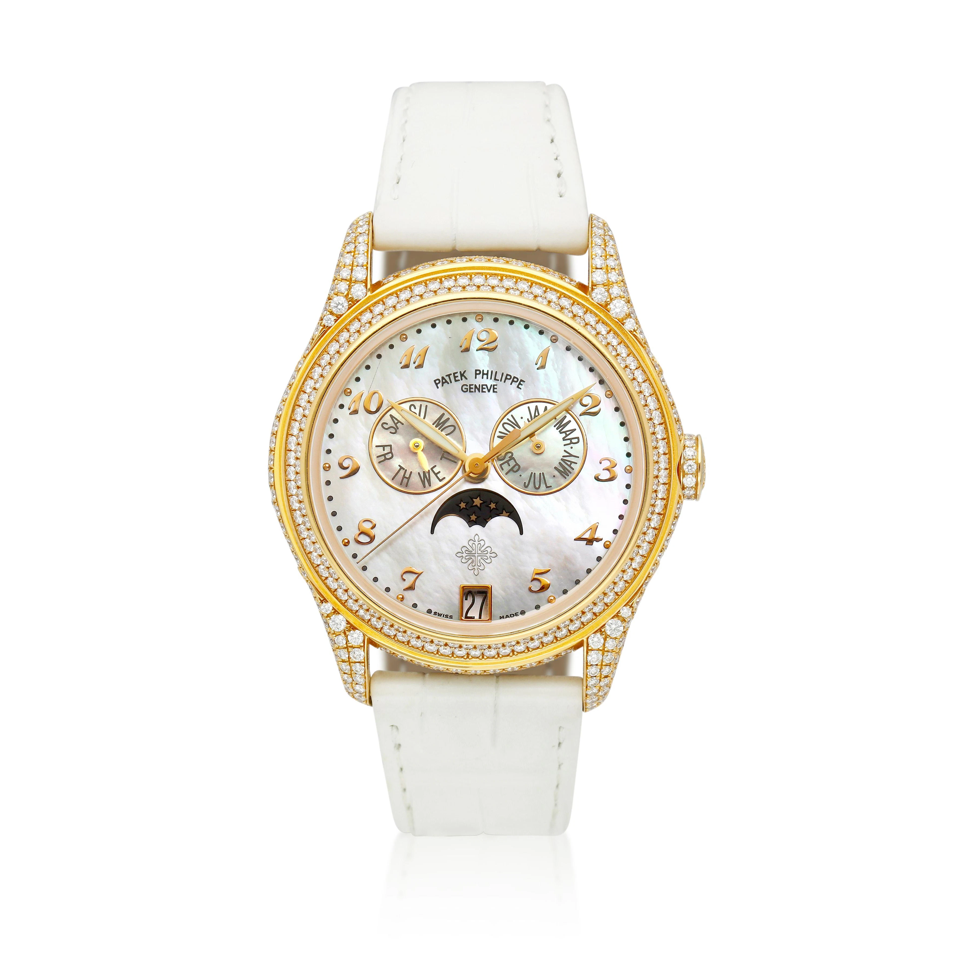 Complications (Reference 4937R). A 37mm rose gold diamond-set automatic