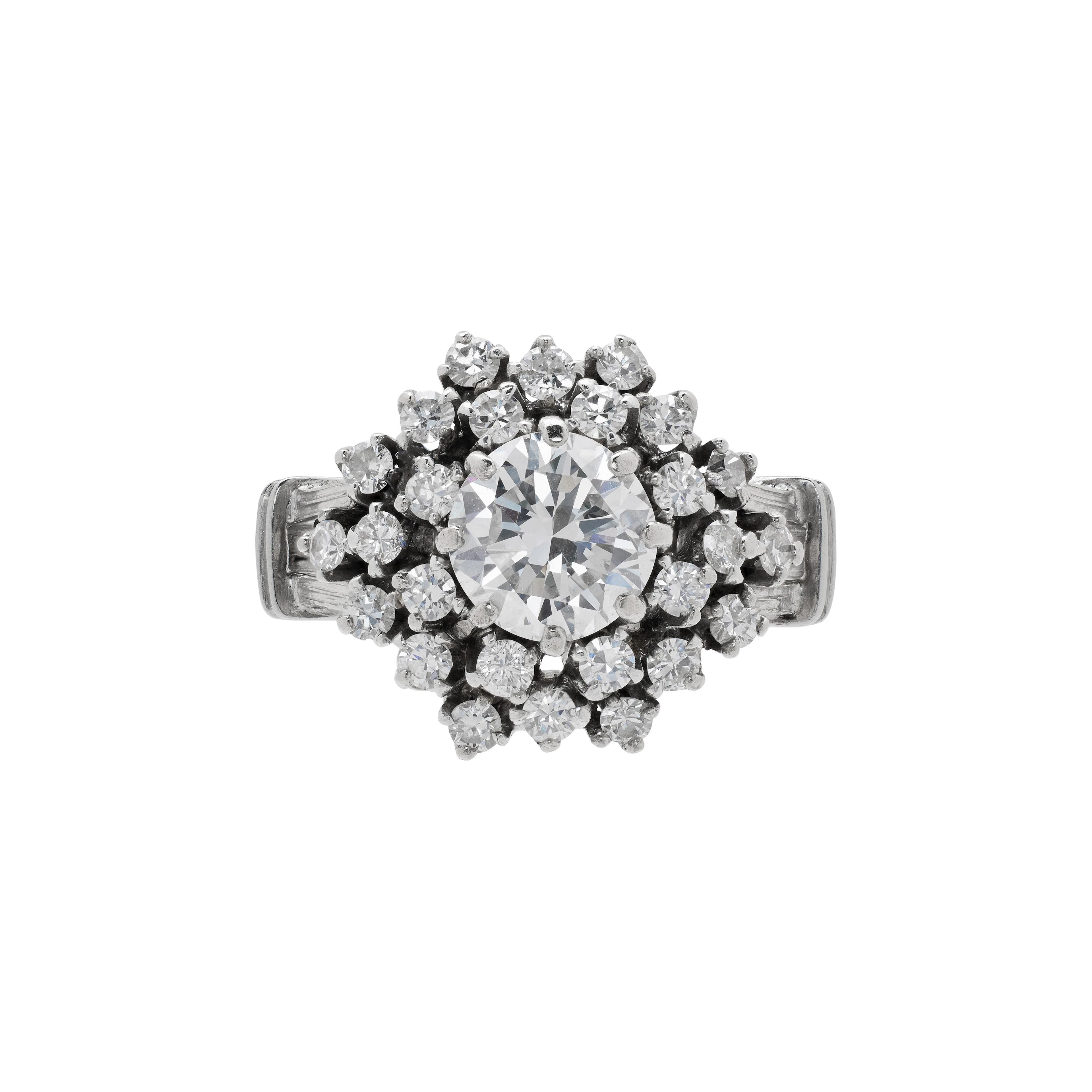 Vintage White Gold and Diamond Ring