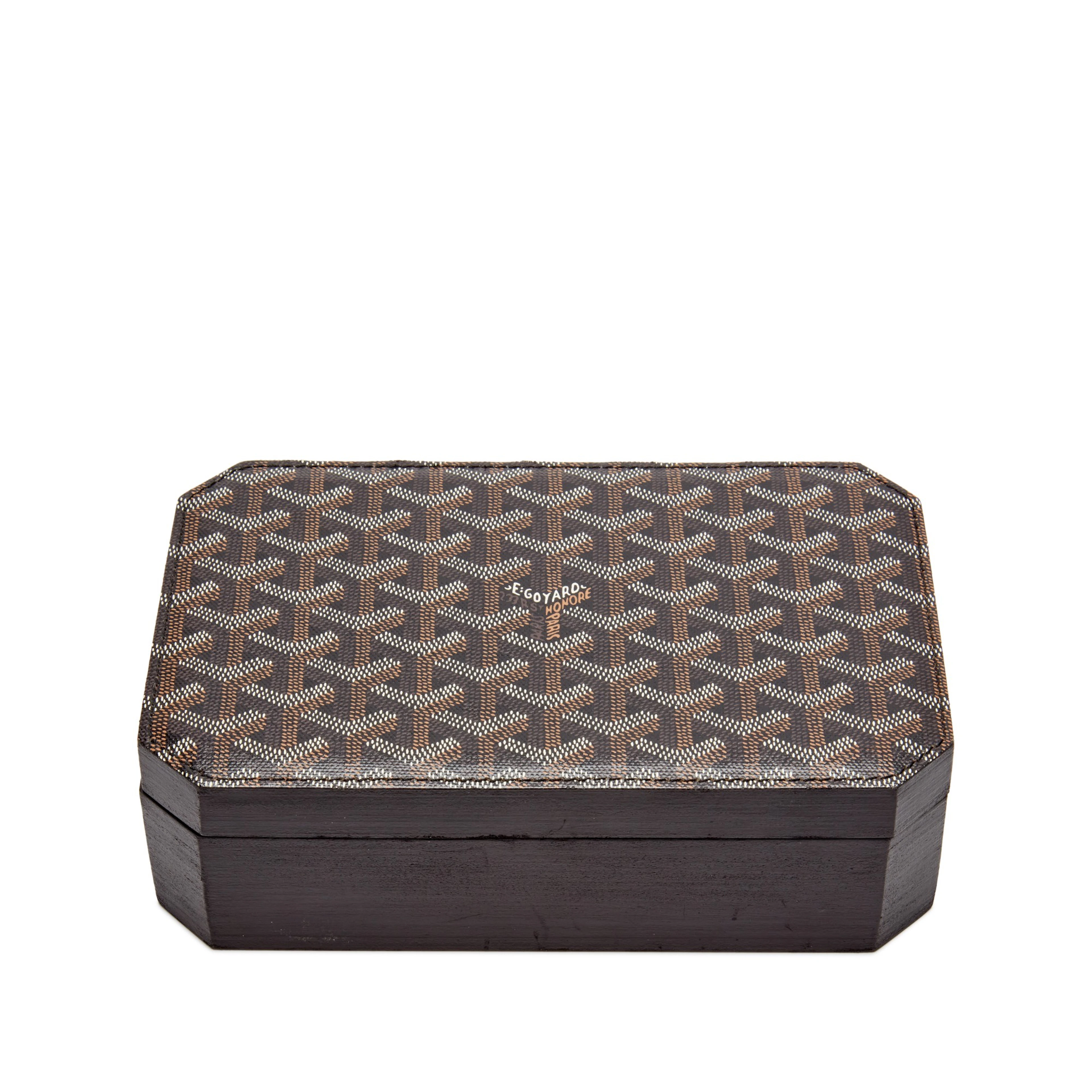 Black Goyardine Coated Canvas and Stacked Leather Box, 2018