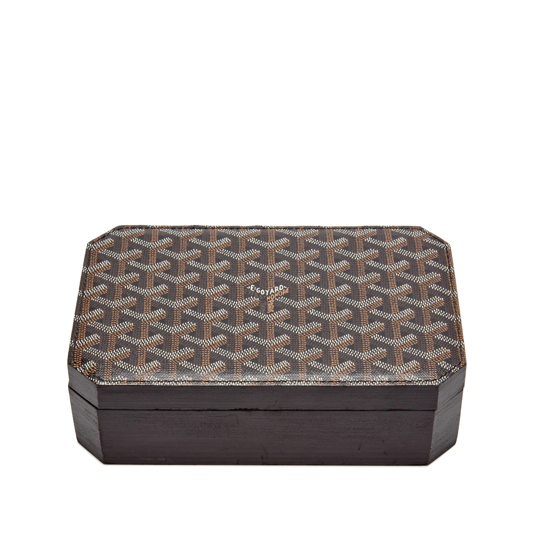 Black Goyardine Coated Canvas and Stacked Leather Box, 2018