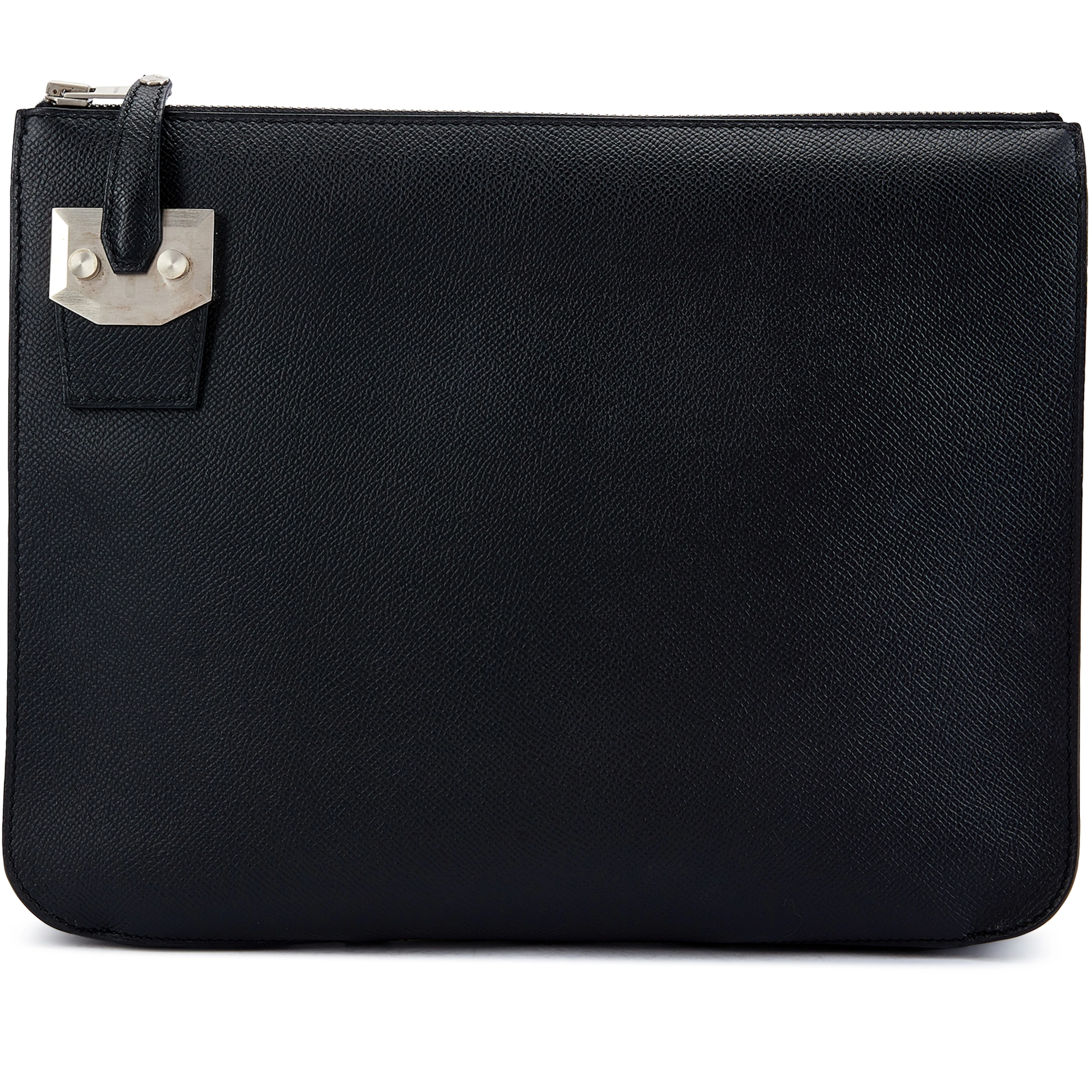 Black Epsom Cityhall Pouch Brushed Palladium Hardware, 2017