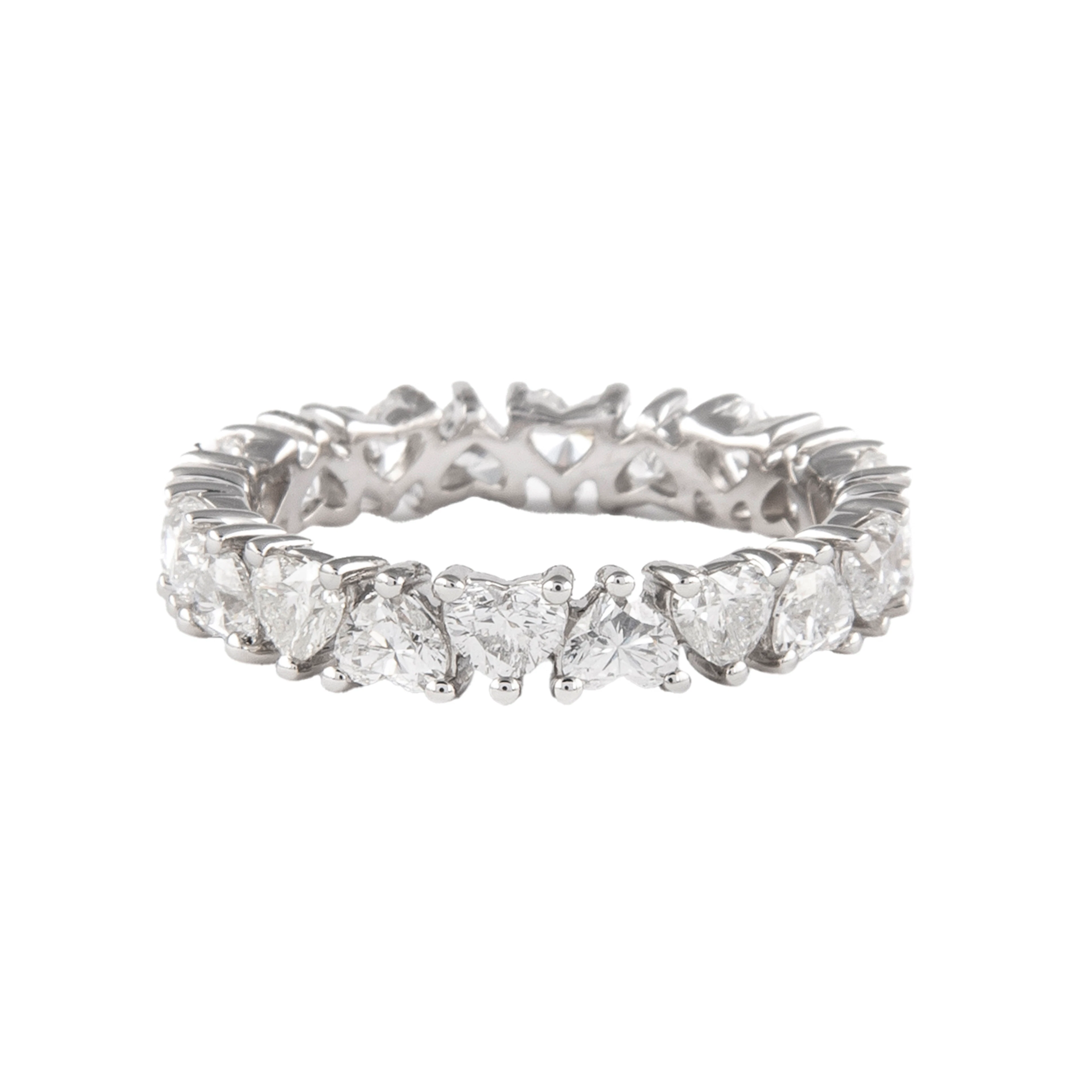 White Gold and 2.80ctw Heart Shape Diamond Eternity Band Ring