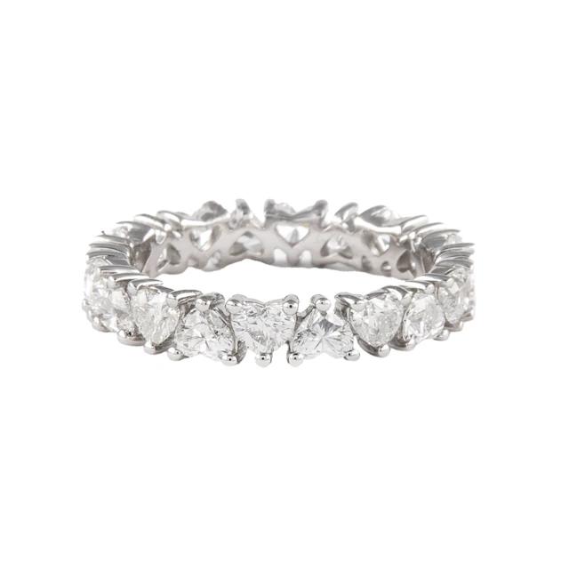 White Gold and 2.80ctw Heart Shape Diamond Eternity Band Ring