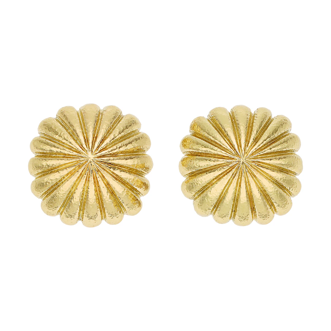 Gold Hammered Earclips