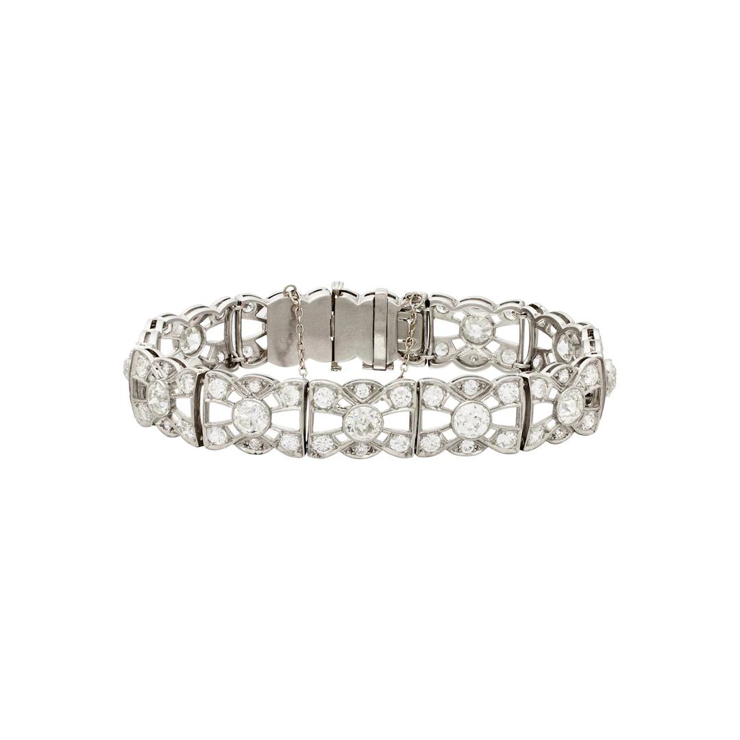 Vintage Platinum and 11.20ctw Diamond Bracelet