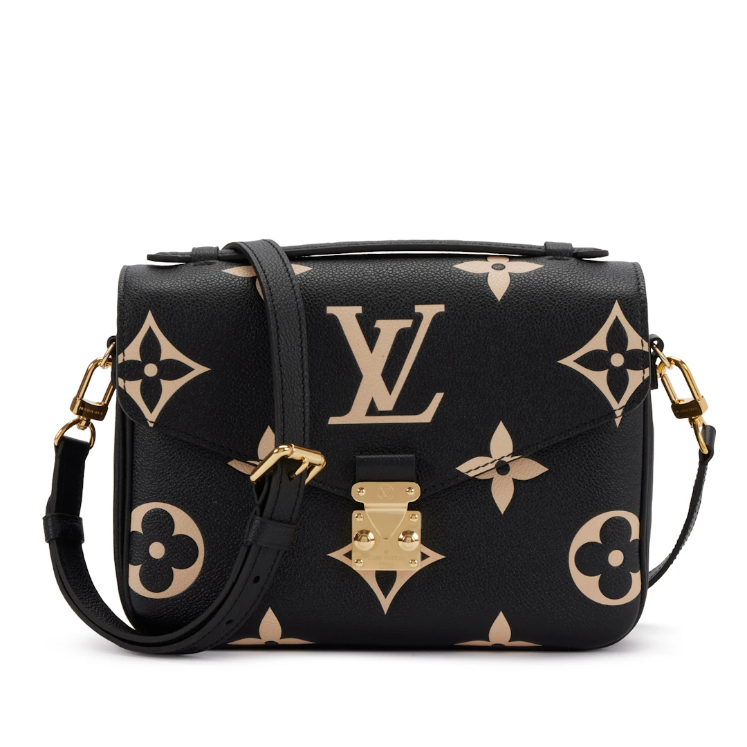 Black and Beige Giant Monogram Empreinte Pochette Métis Gold Hardware, 2021