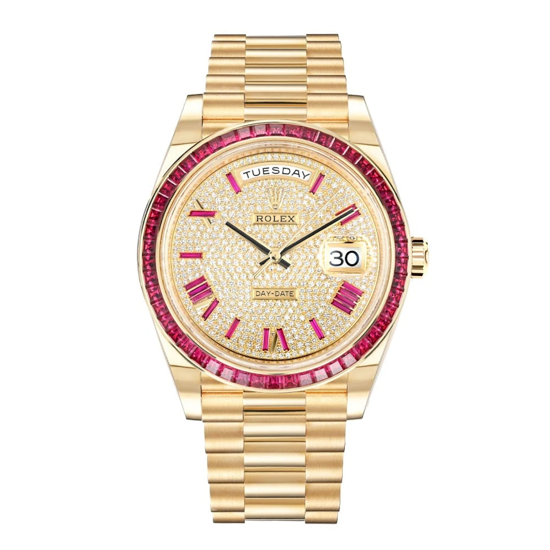 President Day-Date (Reference 228398TRU). A 40mm yellow gold diamond