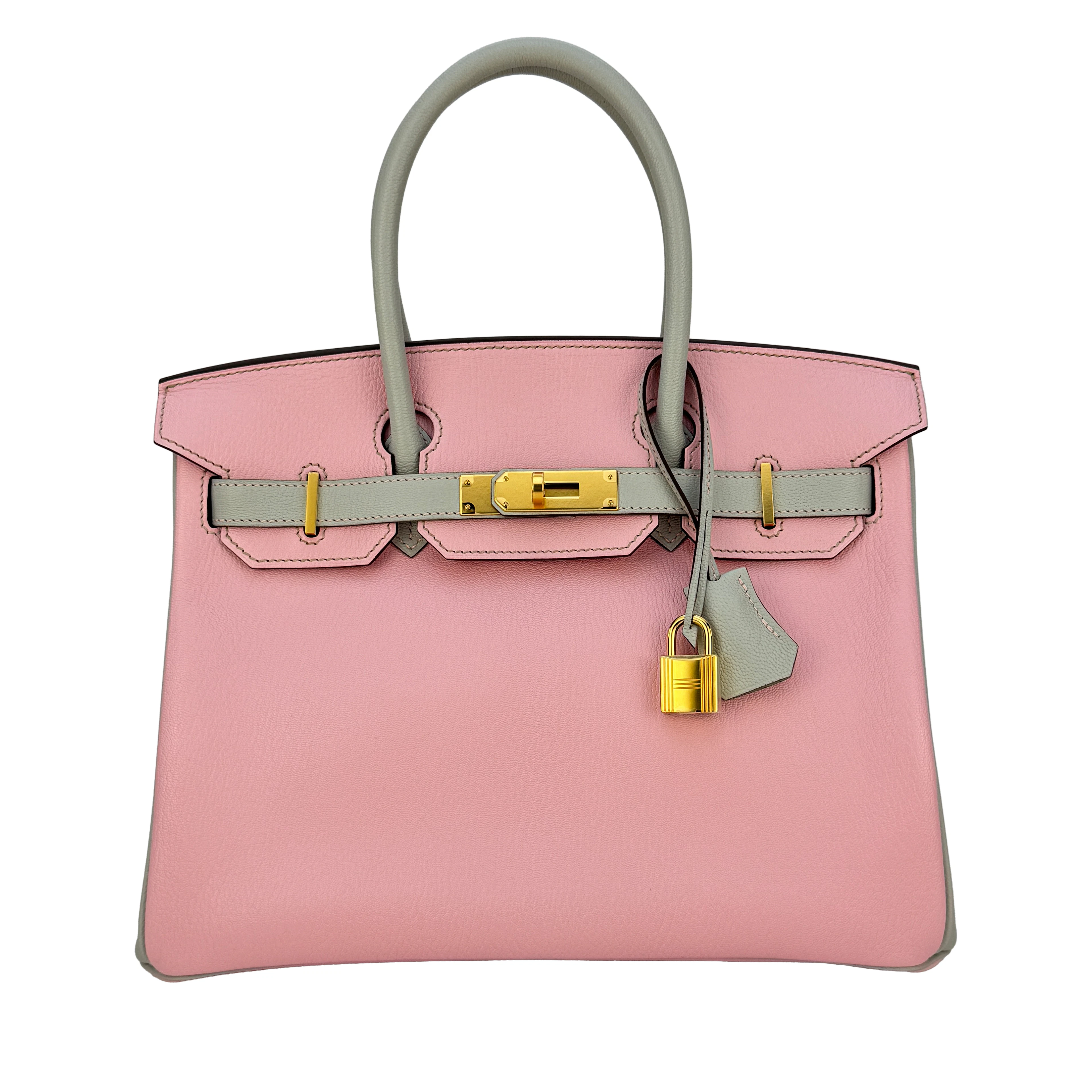Rose Sakura and Gris Perle Chèvre Mysore HSS Birkin 30 Gold Hardware, 2016