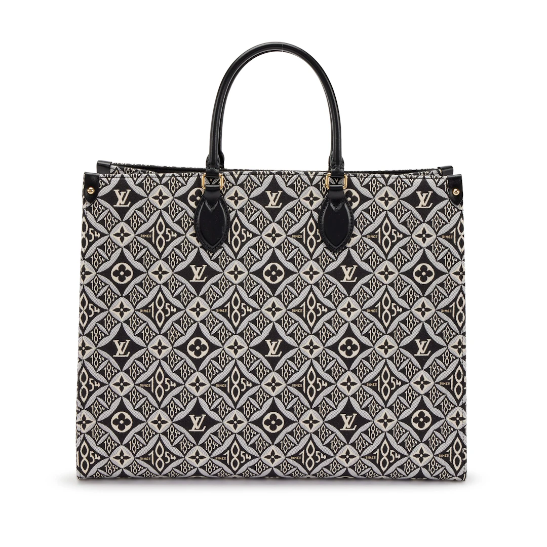 Black and Grey Monogram Jacquard Since 1854 OnTheGo GM Gold Hardware, 2020