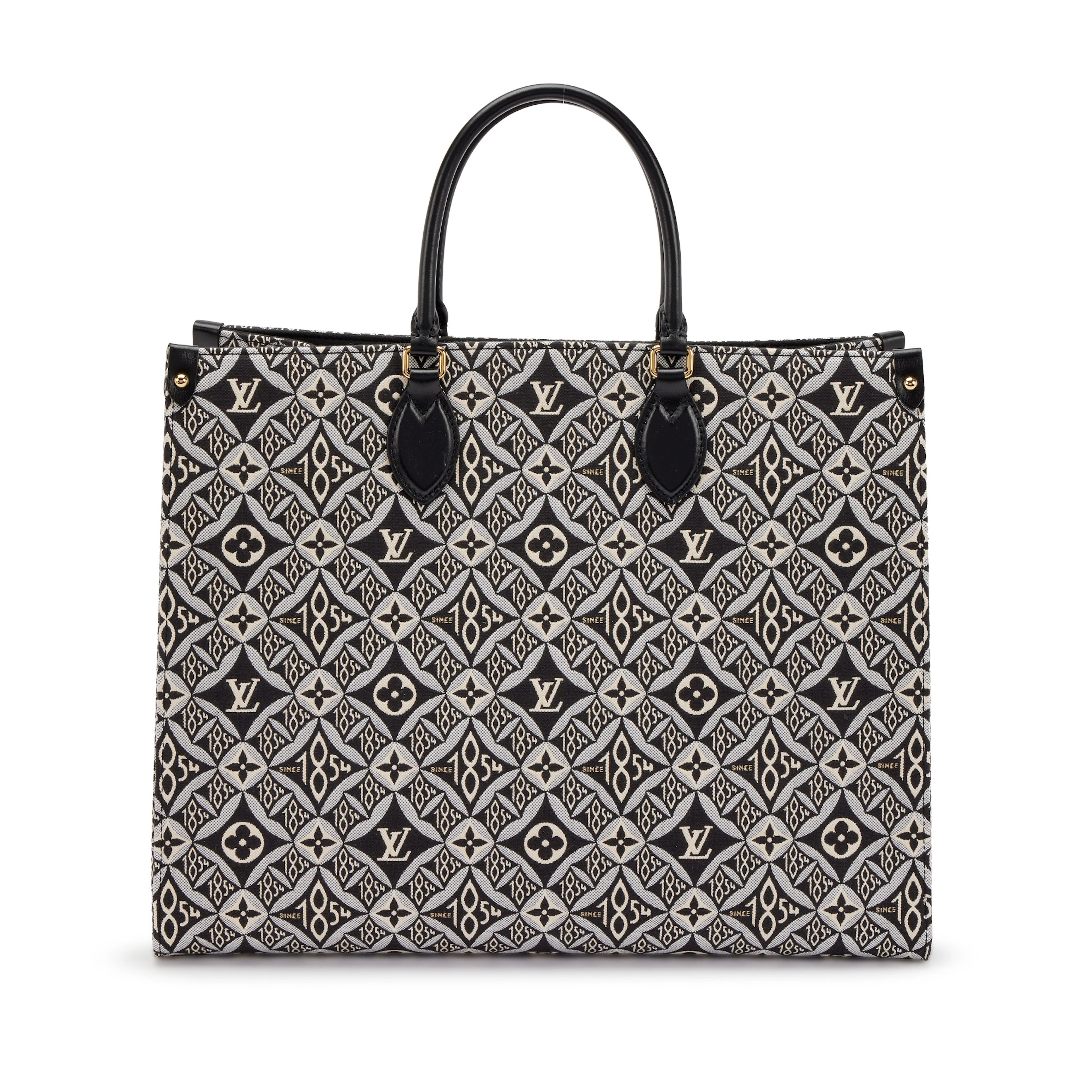 Black and Grey Monogram Jacquard Since 1854 OnTheGo GM Gold Hardware, 2020