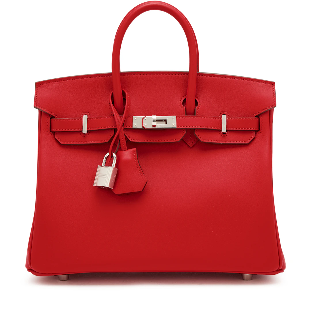 Rouge de Coeur Swift Birkin 25 Palladium Hardware, 2026