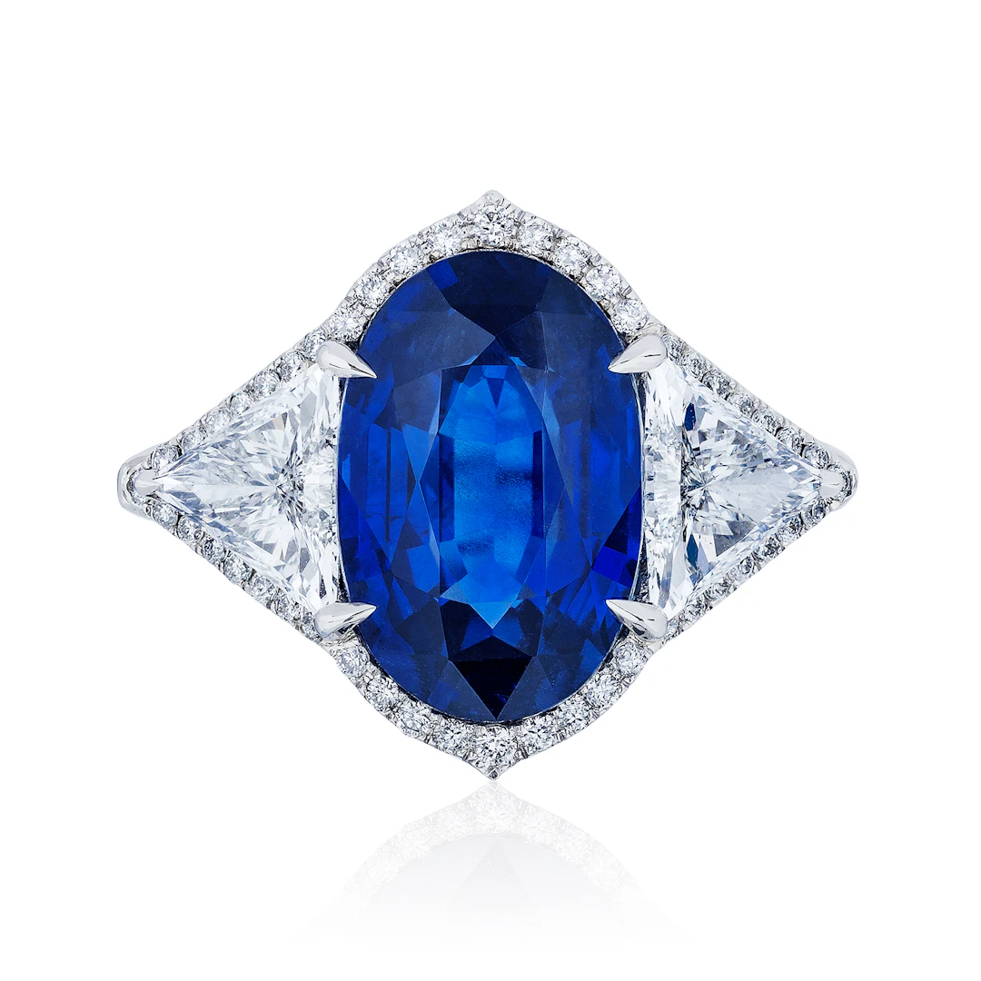 Platinum, 8.25ct Sapphire and Diamond Ring
