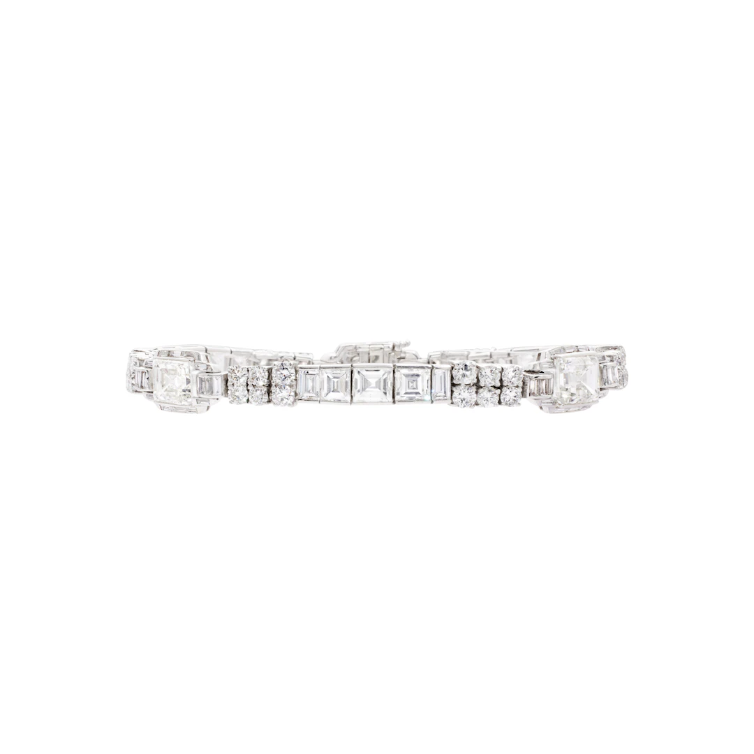 Platinum and 25.00ctw Diamond Tennis Bracelet